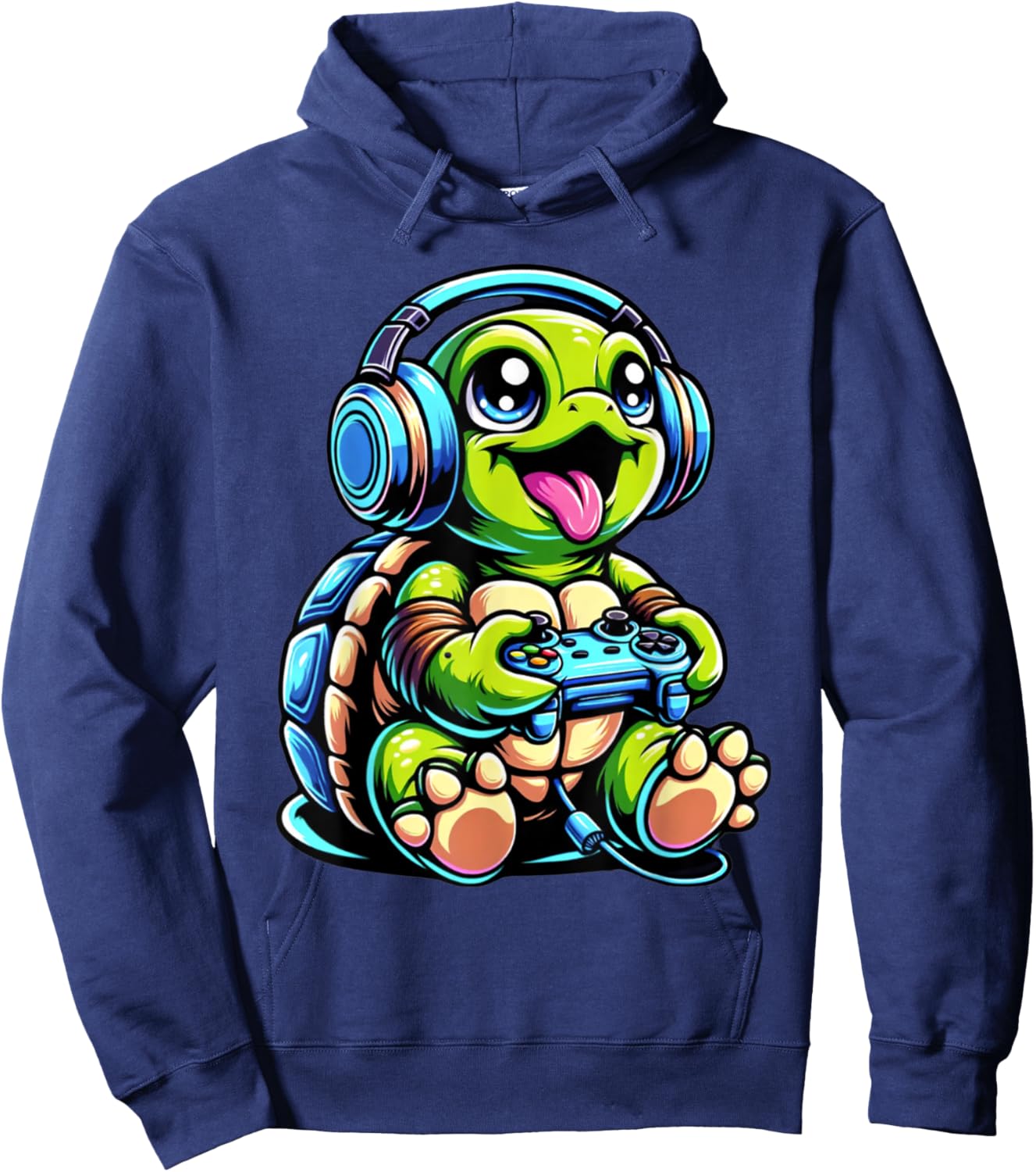 Funny Turtle Gamer Gaming Turtles Video Game Hoodie - Hoodie | Navy
