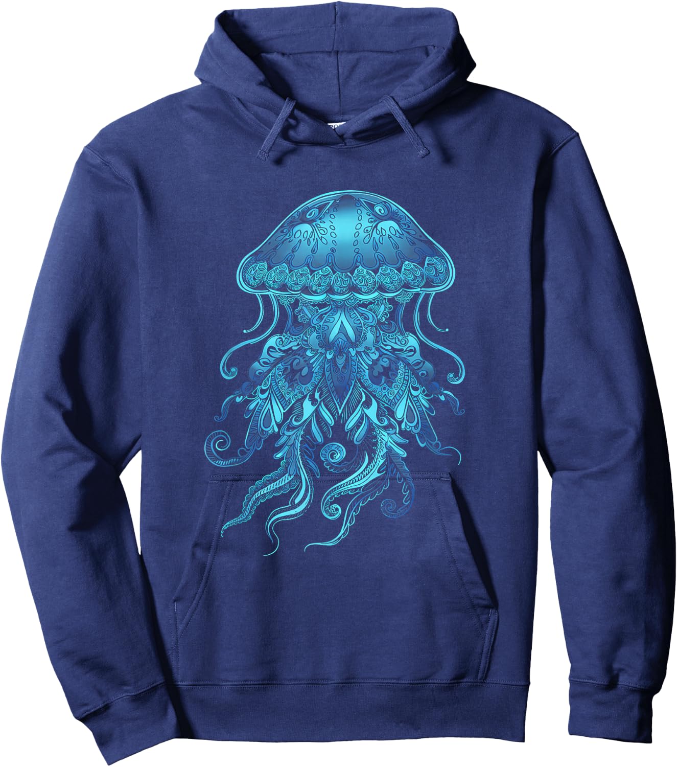 Mandala Jellyfish Hoodie - Hoodie | Navy