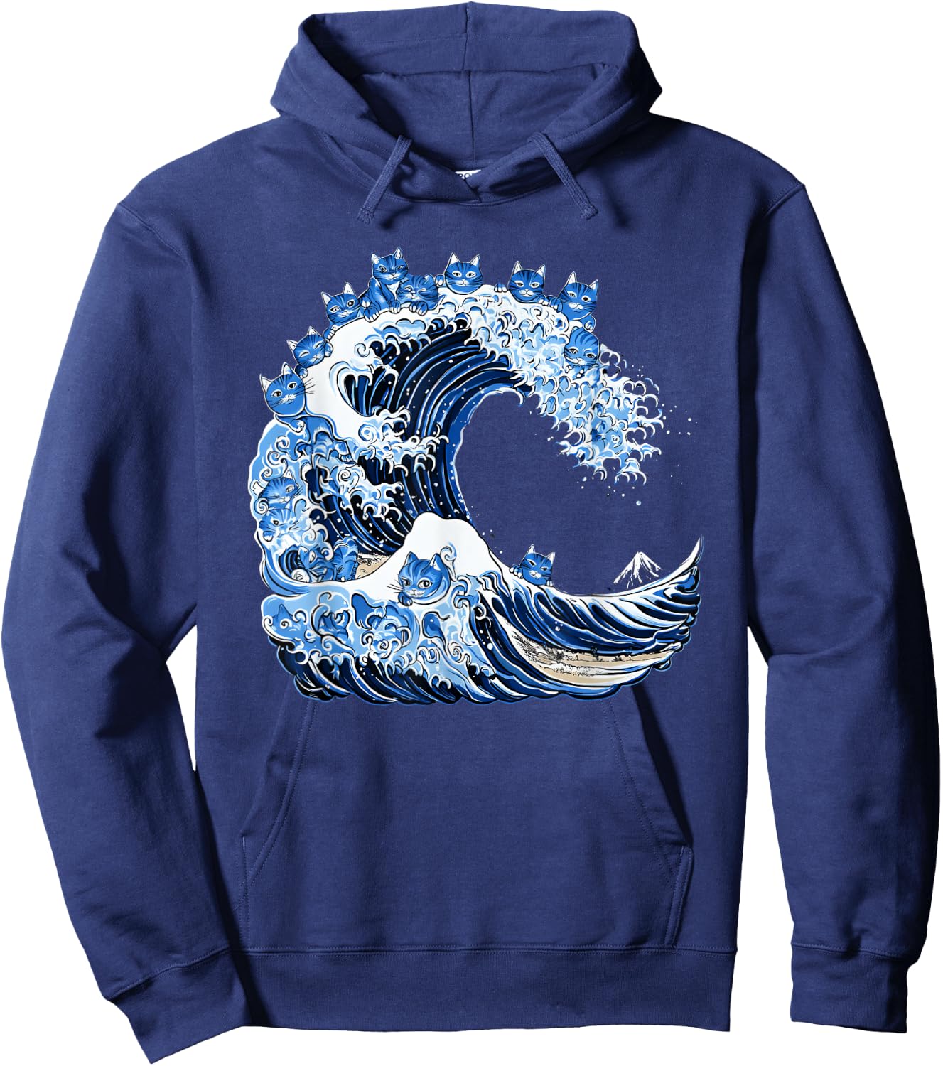 Cute Wave of Blue Cats for Kamala Hoodie - Hoodie | Navy