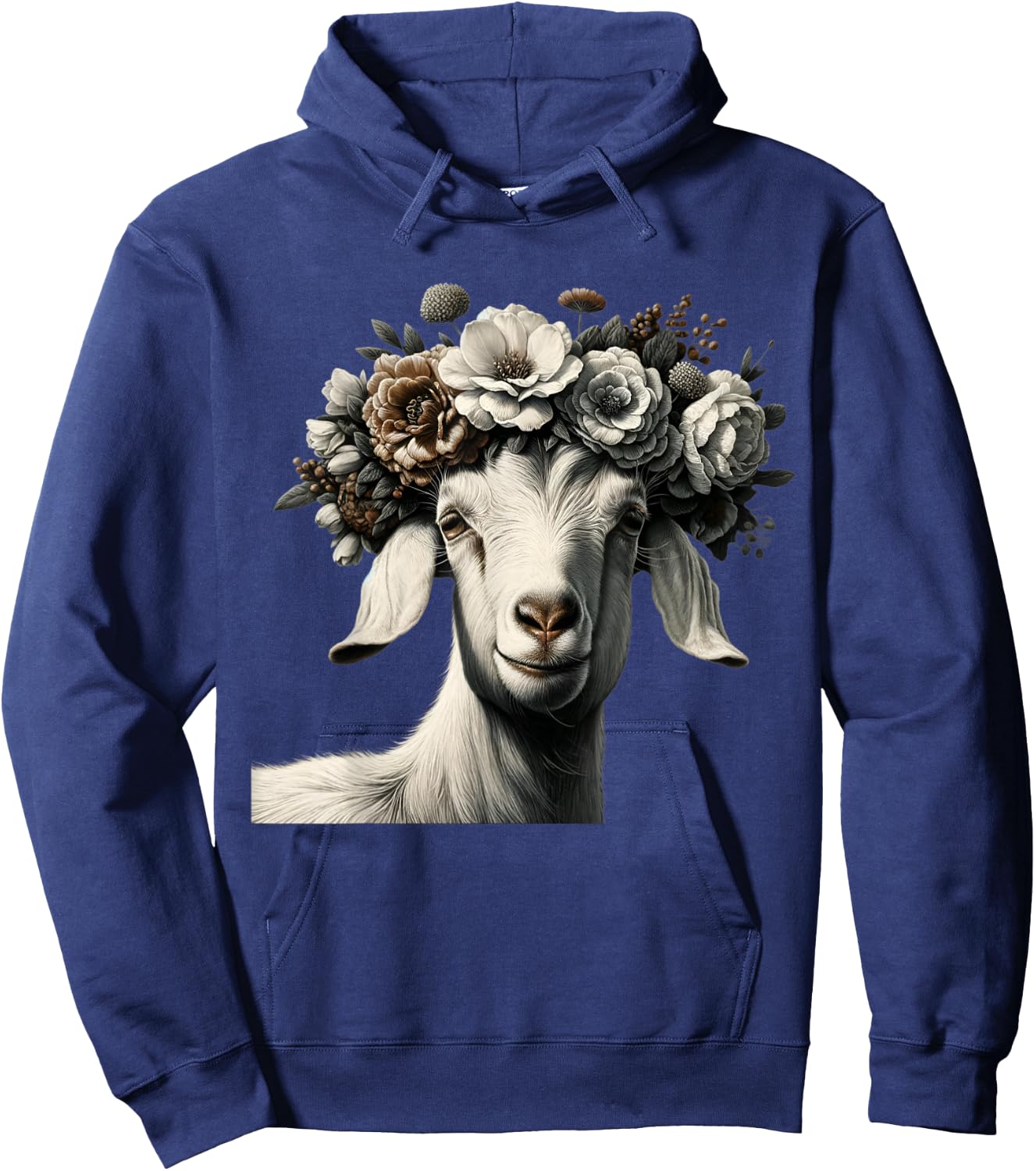 Boer goat with flower boar goats Hoodie - Hoodie | Navy