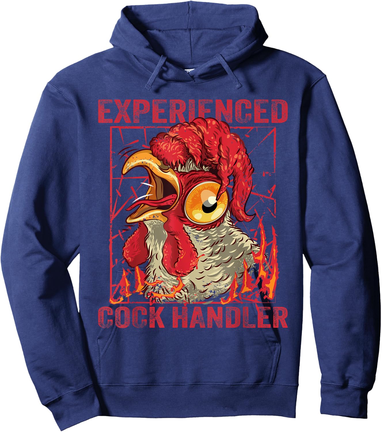 Funny Chicken Experienced Cock Handler Hoodie - Hoodie | Navy