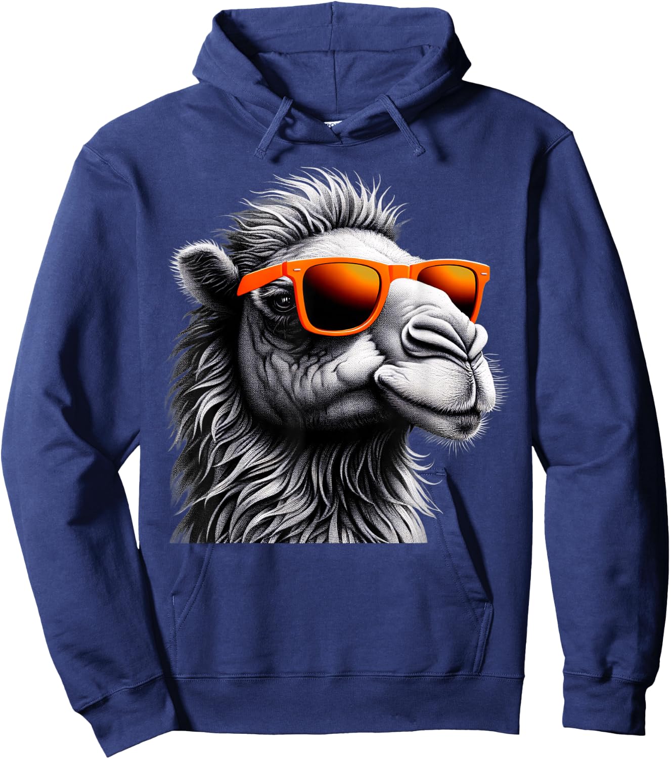 Cool Camel Wearing Sunglasses Graphic Art Hoodie - Hoodie | Navy