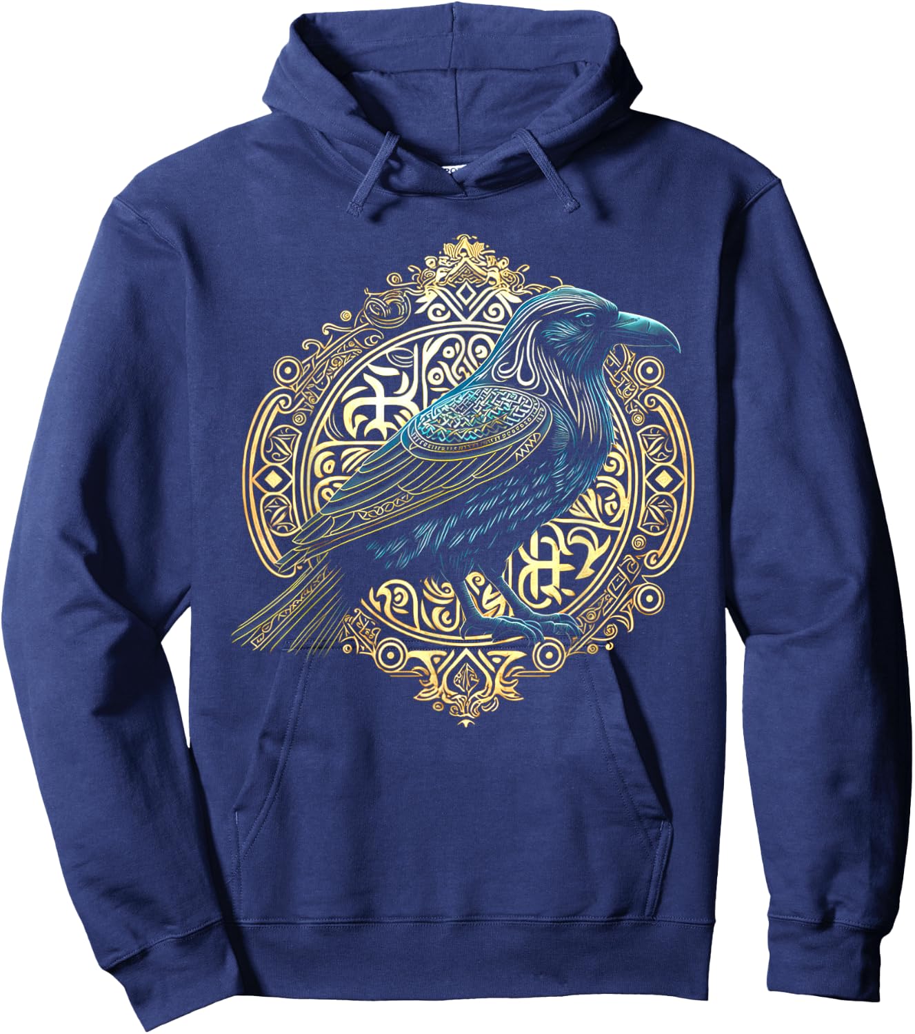 Raven Viking Valhalla North Myths Hoodie - Hoodie | Navy
