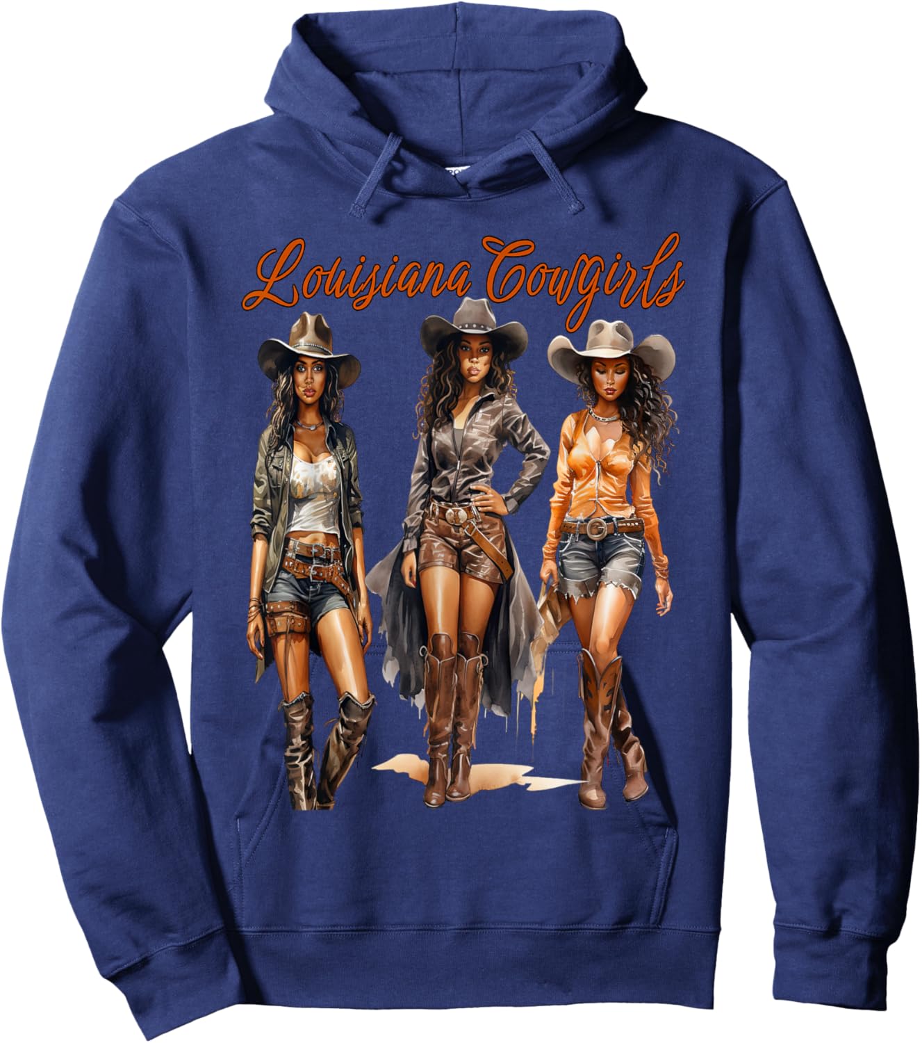 Pretty Louisiana Cowgirls Hoodie - Hoodie | Navy