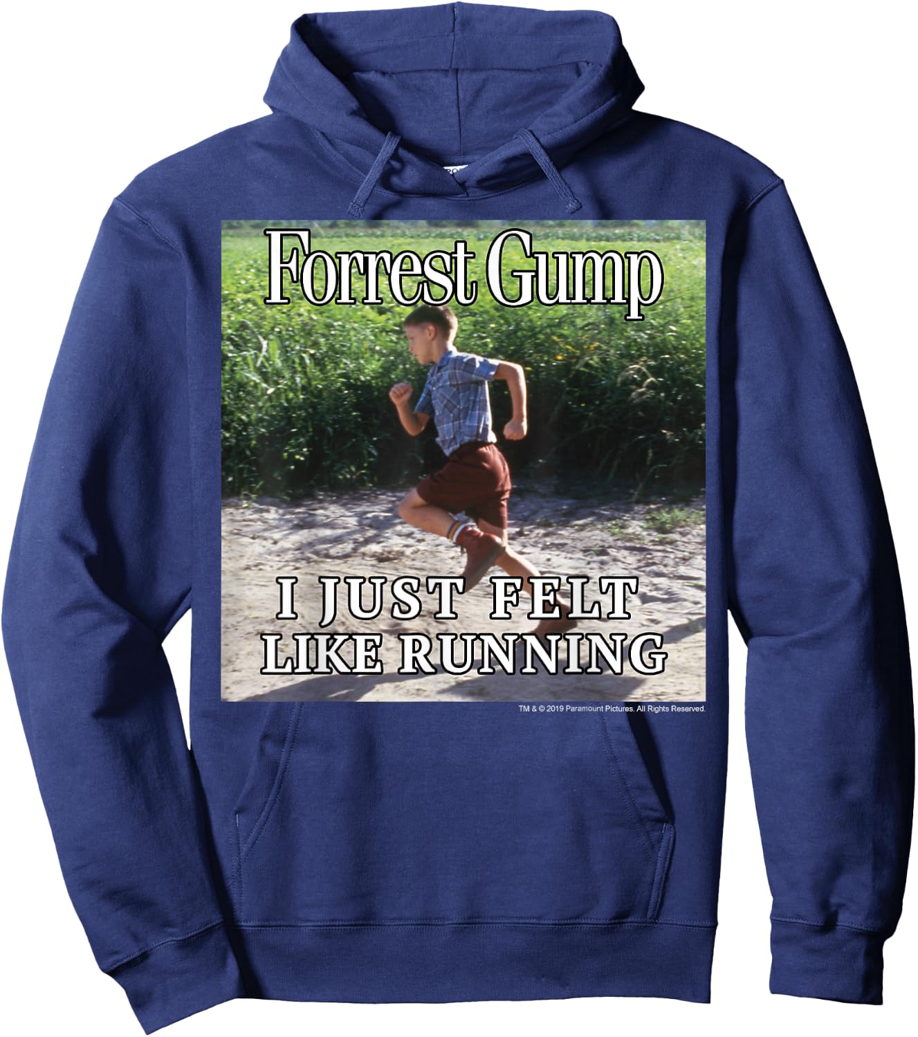 Forrest Gump Just Felt Like Running Photo Panel Hoodie - Hoodie | Navy