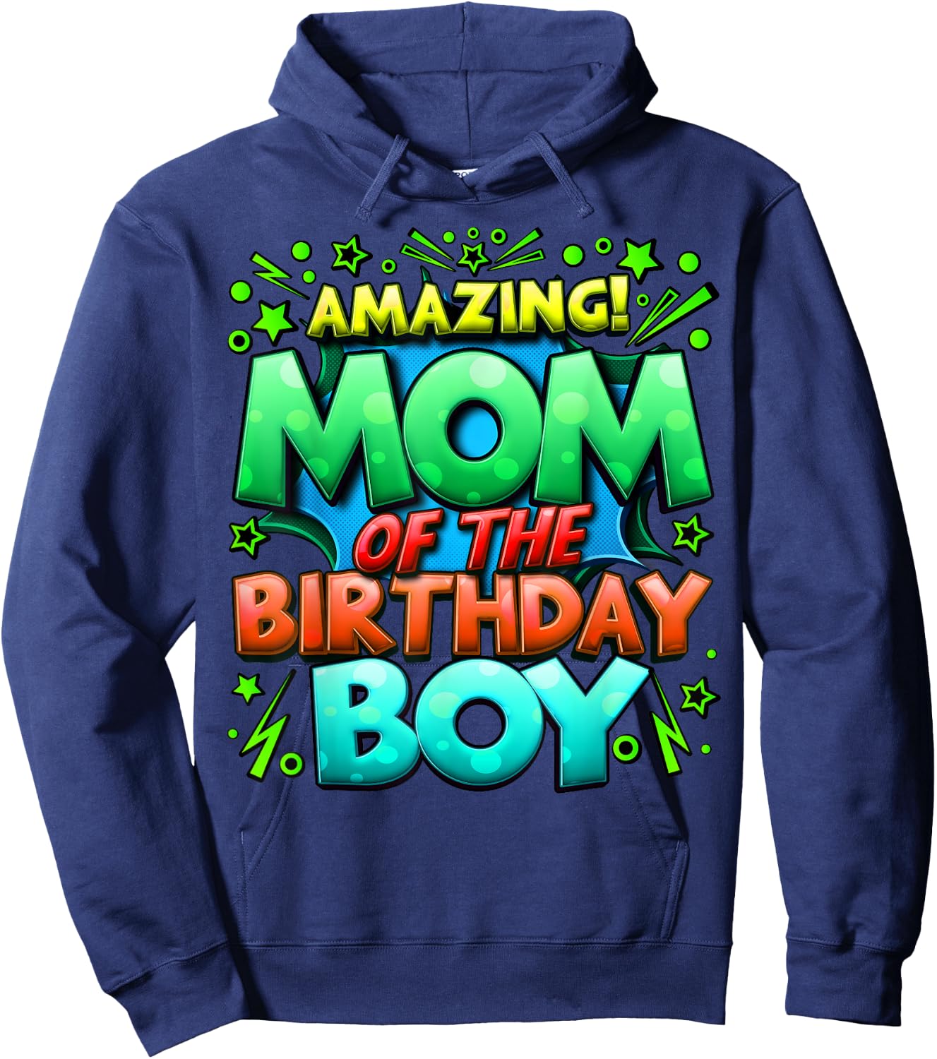 Mom of the Birthday Boy Matching Family Mommy Hoodie - Hoodie | Navy