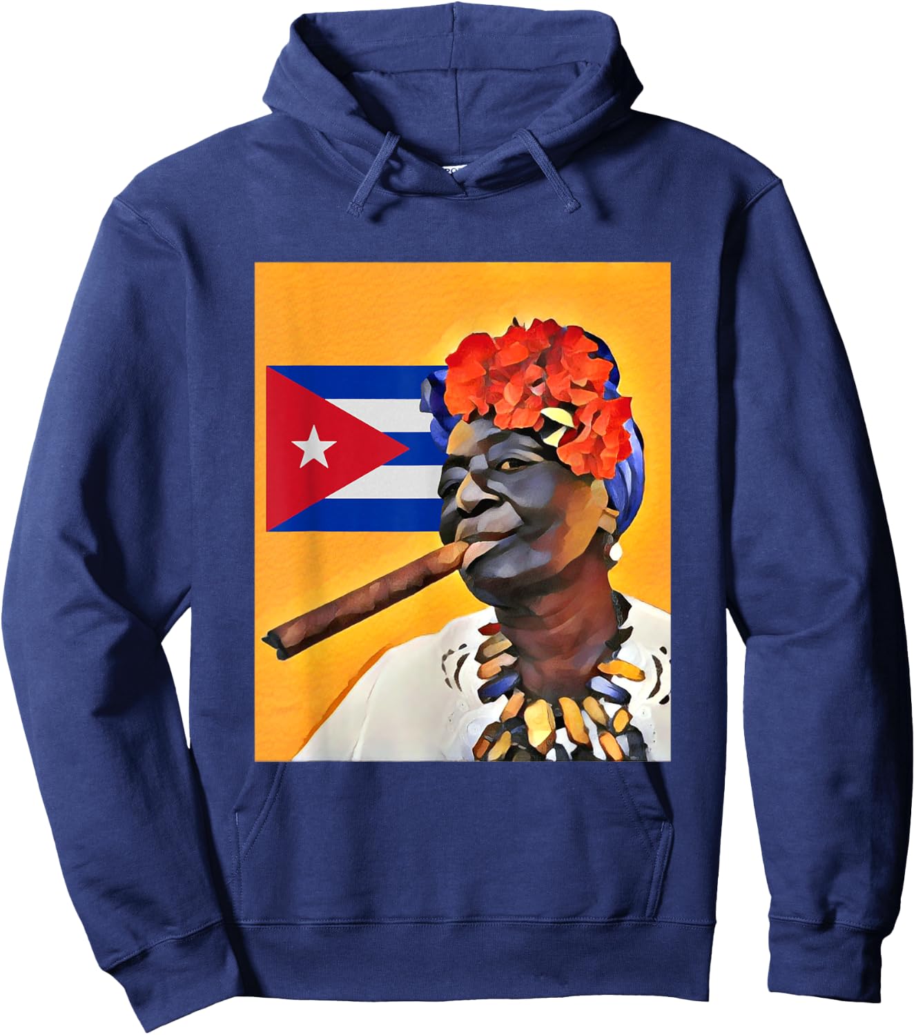 Afro Cuban women with cigar Hoodie - Hoodie | Navy