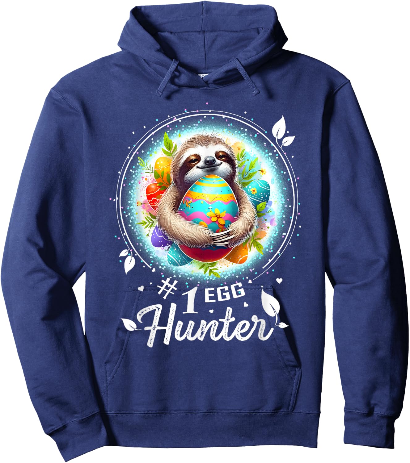 Easter Outfits Men Easter Shirts Sloth Easter Hoodie - Hoodie | Navy