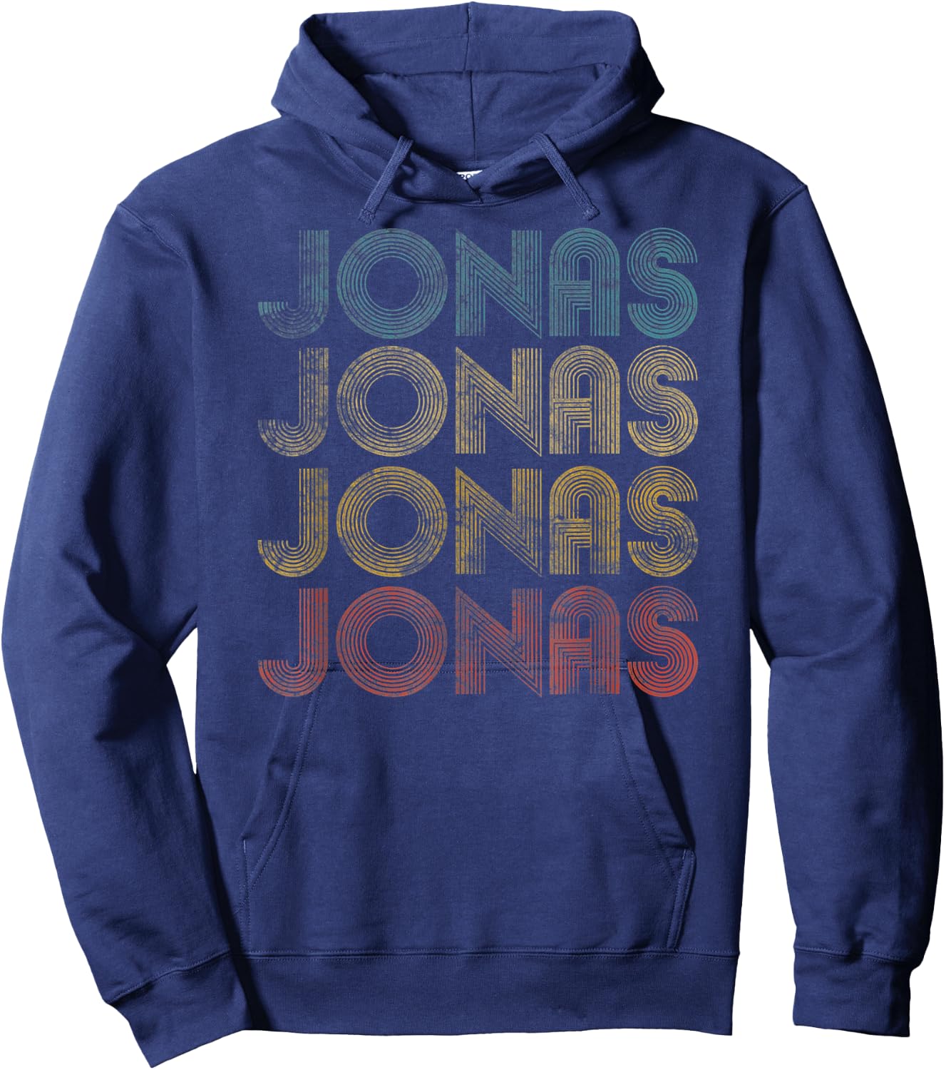 Jonas First Given Name Pride Vintage Distressed Hoodie - Hoodie | Navy