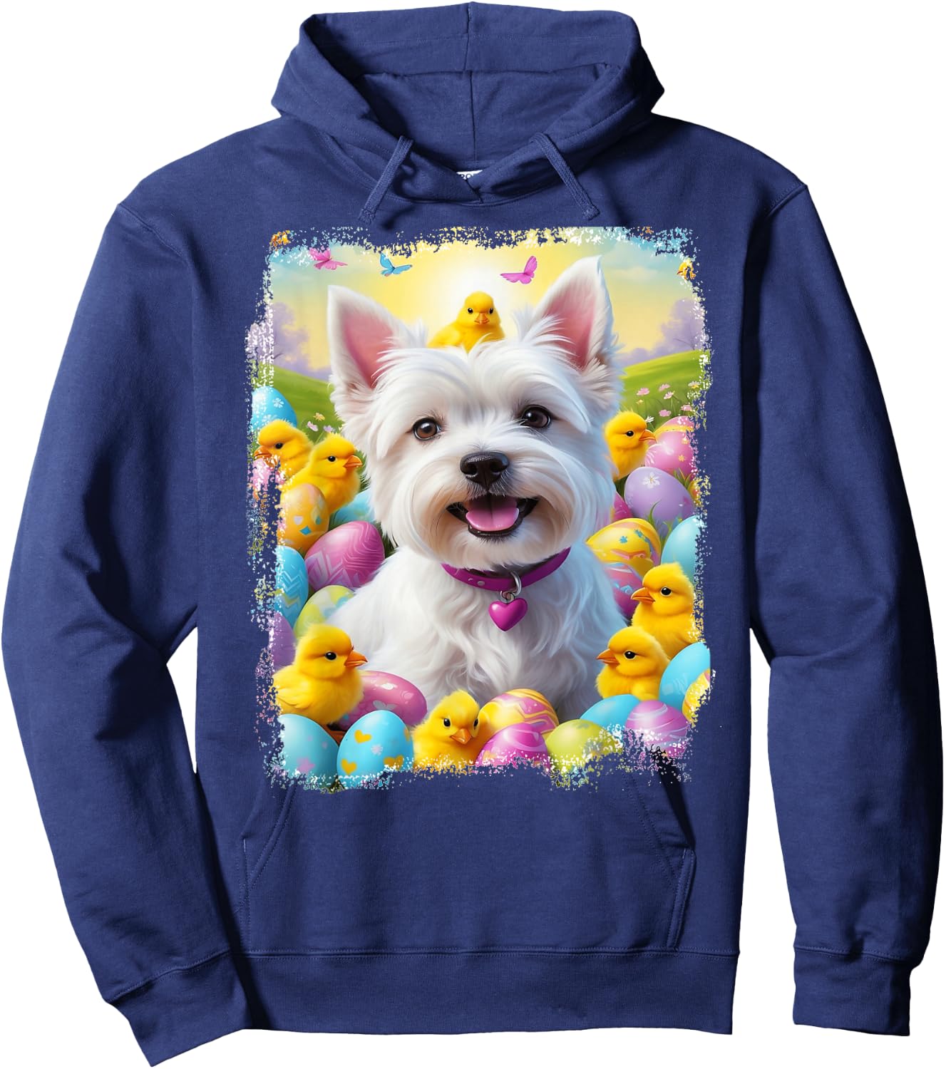 Cute Easter West highland terrier westie lover Hoodie - Hoodie | Navy