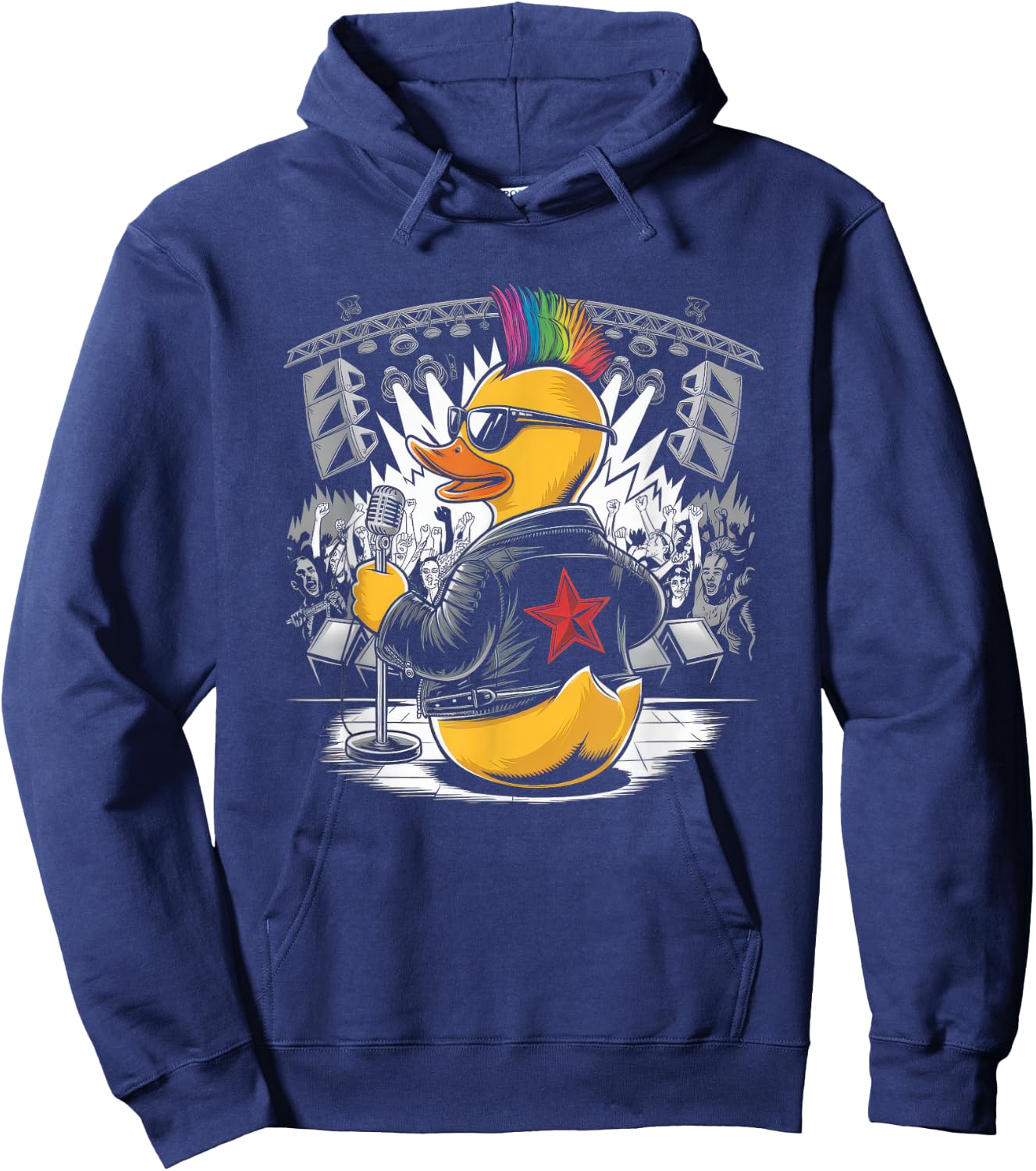 Punk Women Male Duck Rock Rock Duck Anarchy Hoodie - Hoodie | Navy