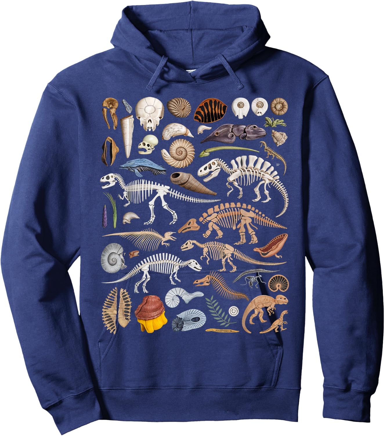 Vintage Dinosaur Fossils T-Rex Paleontology Hoodie - Hoodie | Navy