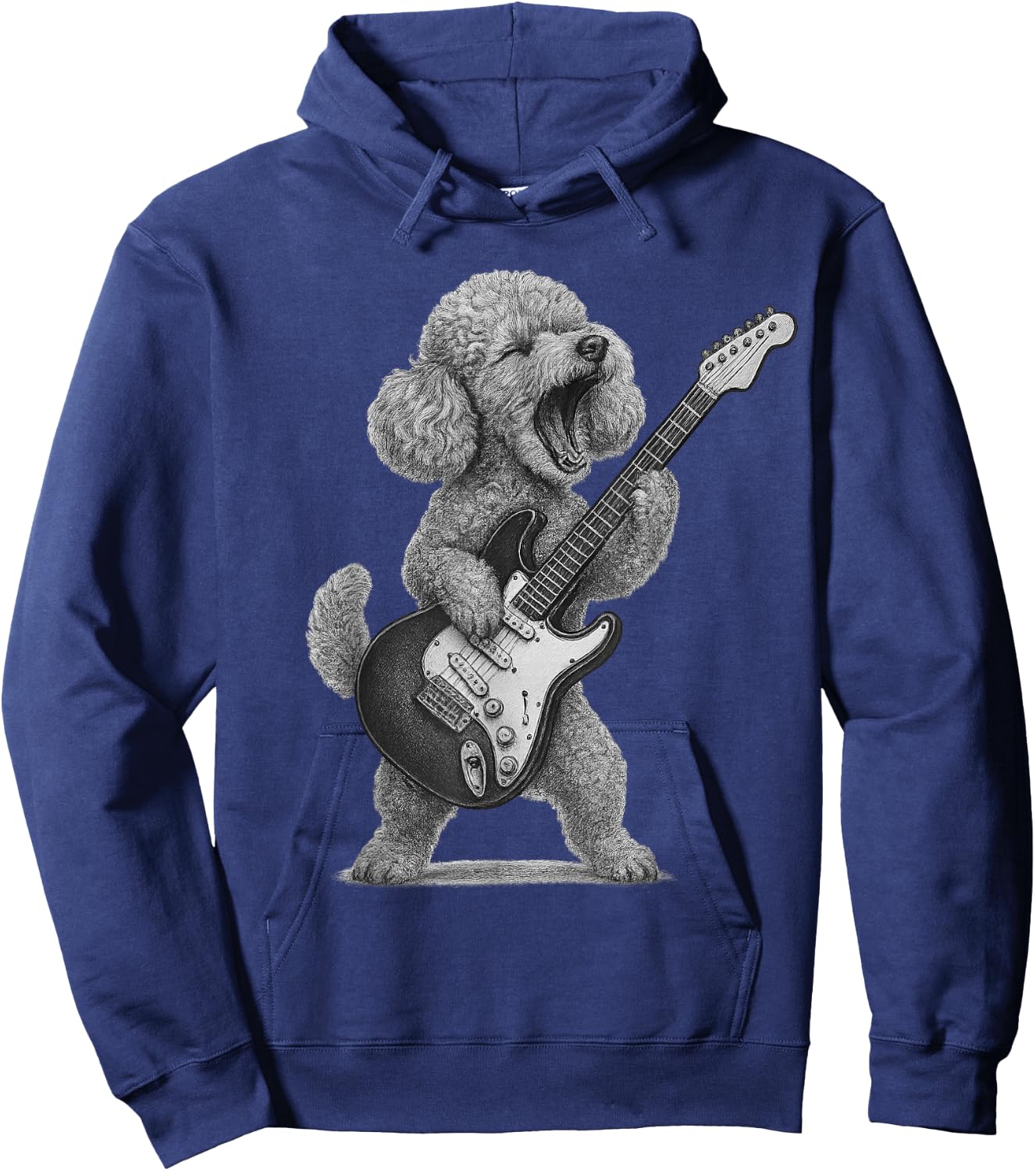 Toy Poodle Playing Guitar Rock Music Dog Lover Hoodie - Hoodie | Navy