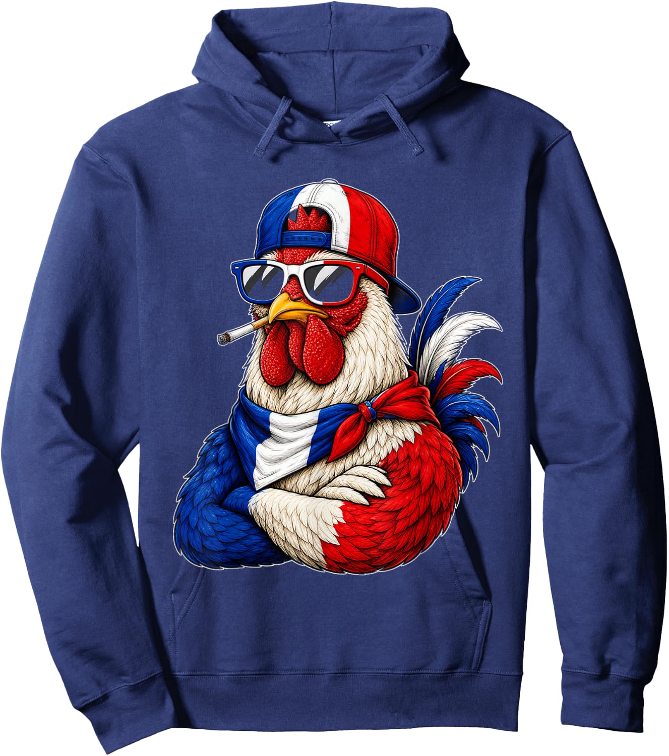 France National Pride Rooster Flag Hoodie - Hoodie | Navy
