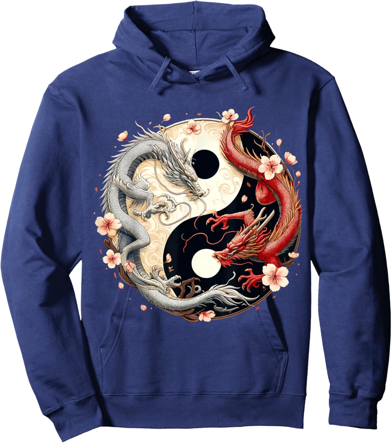 Yin Yang Dragon Chinese Year Hoodie - Hoodie | Navy