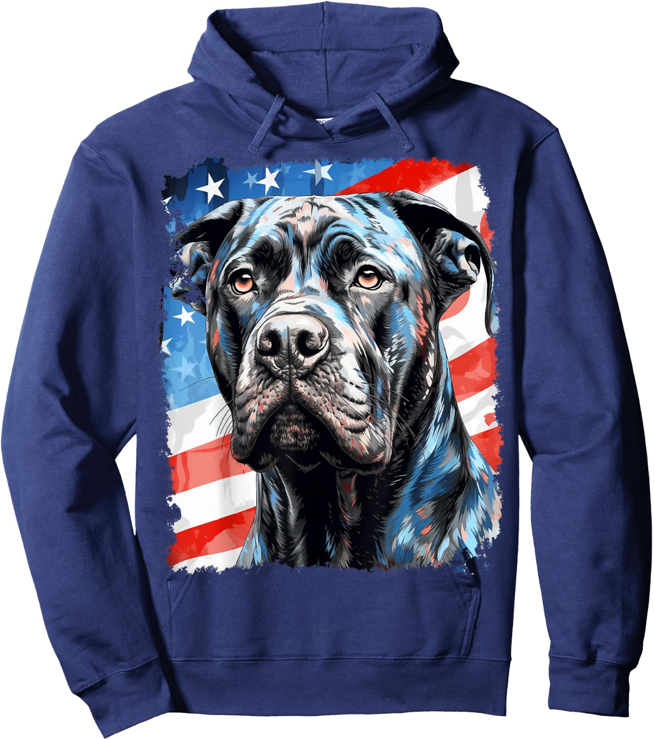 Pop Art Dog 4th of July Cane Corso Hoodie - Hoodie | Navy