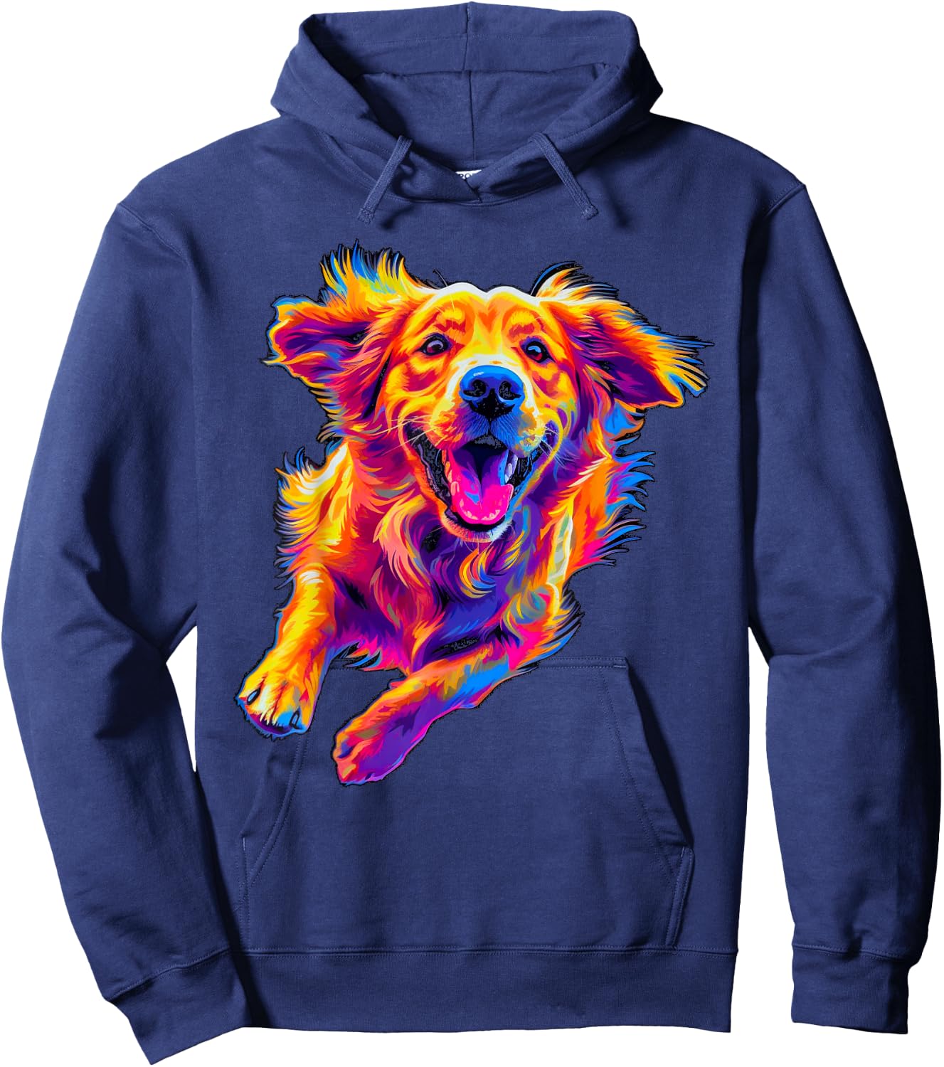 Art Design Funny Golden Retriever Dog Hoodie - Hoodie | Navy