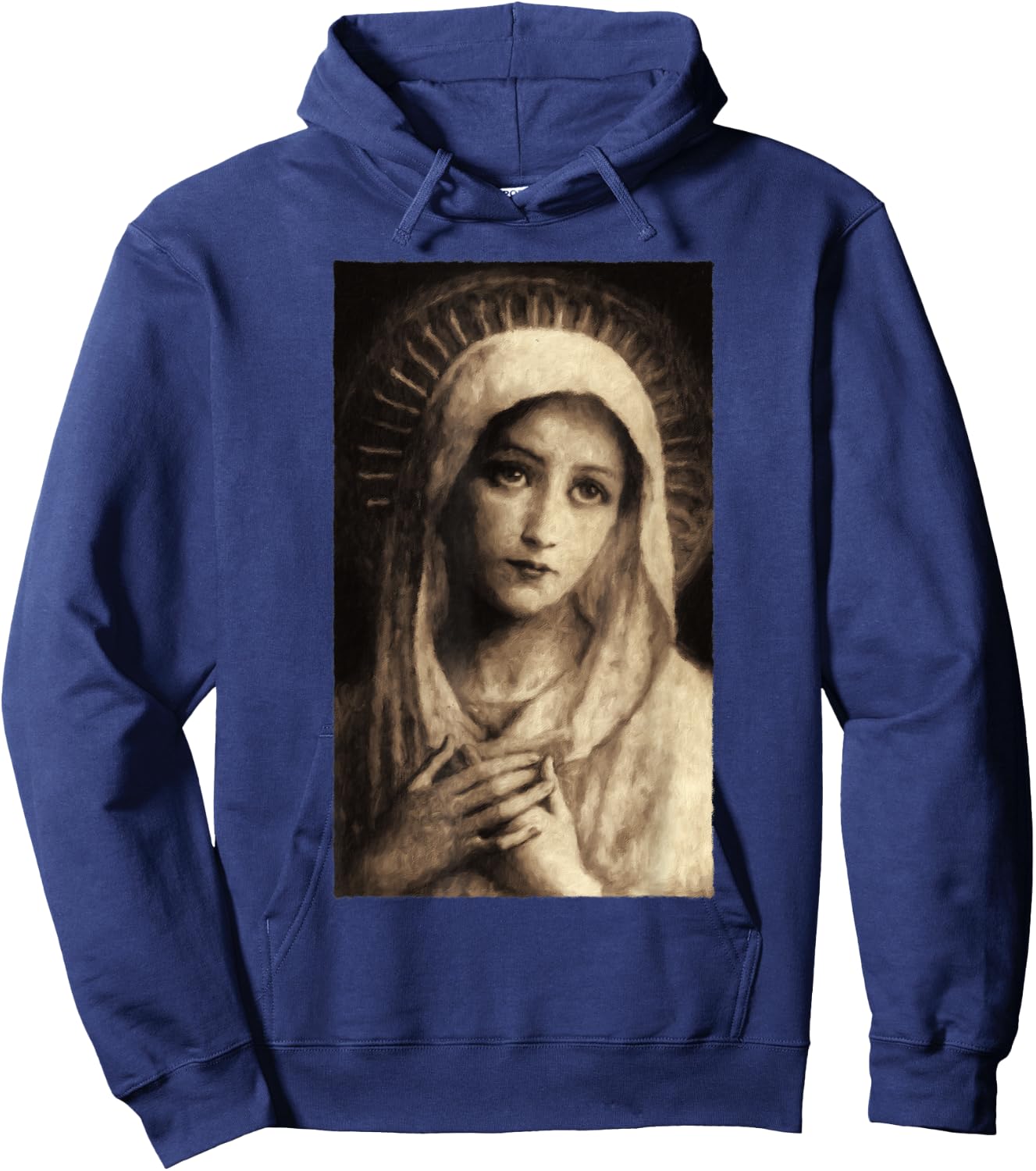 Virgin Mary Maria Catholic Painting Hoodie - Hoodie | Navy