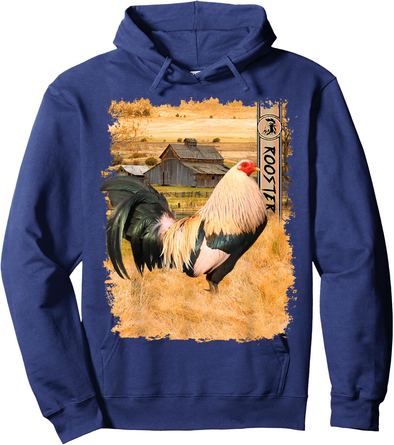Vintage US Flag Cock Fight Hoodie - Hoodie | Navy