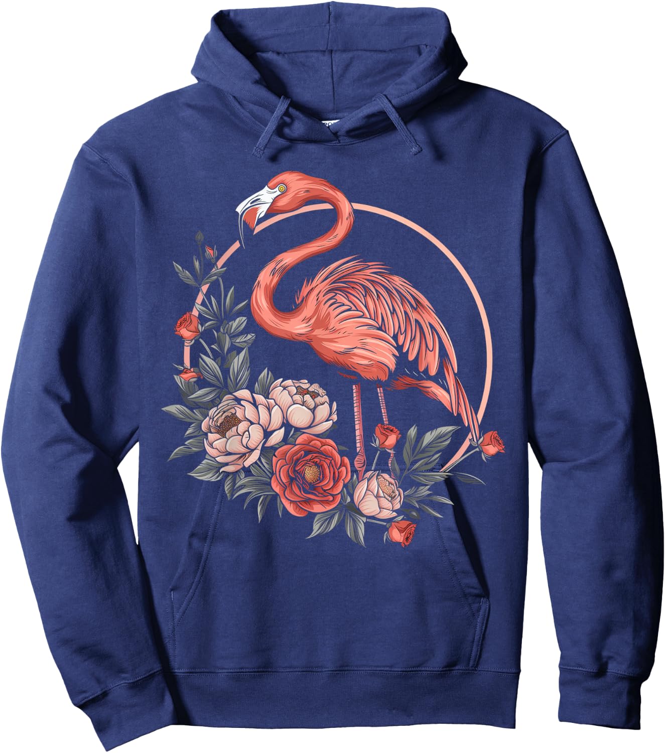 Flamingo Vintage Flowers Hoodie - Hoodie | Navy