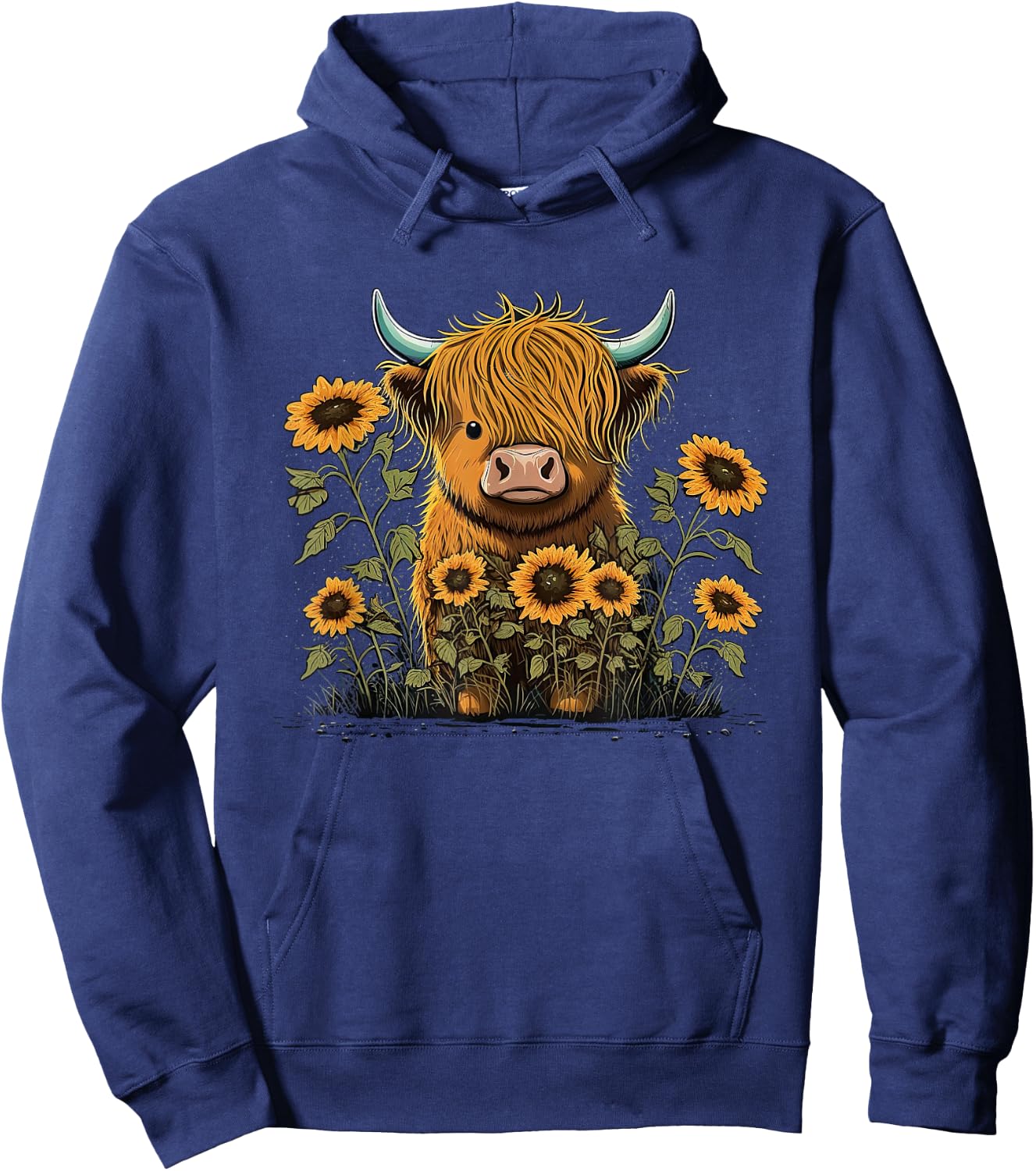 Cute Highland cattle Cow Funny Highland Cow Hoodie - Hoodie | Navy