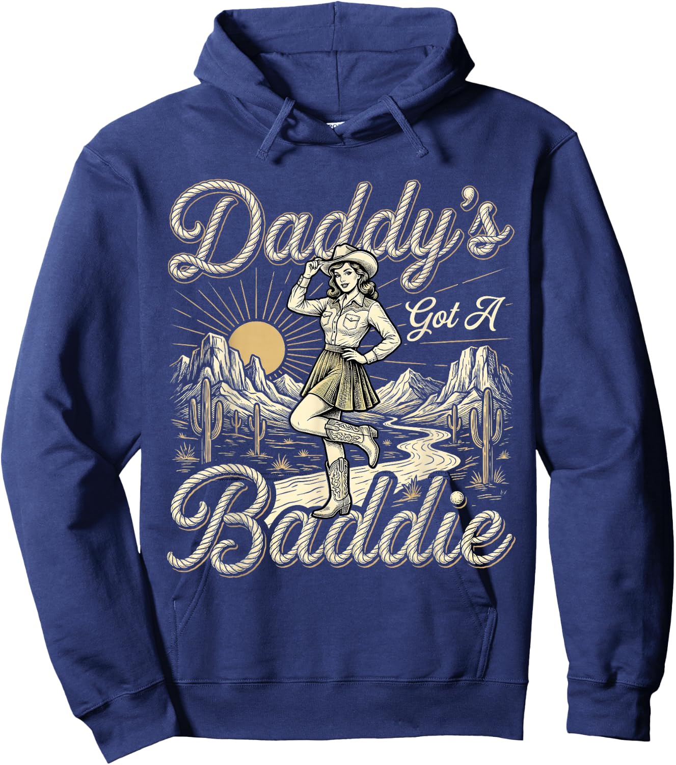 Daddy's Got A Baddie Country Western Sassy Wife Hoodie - Hoodie | Navy