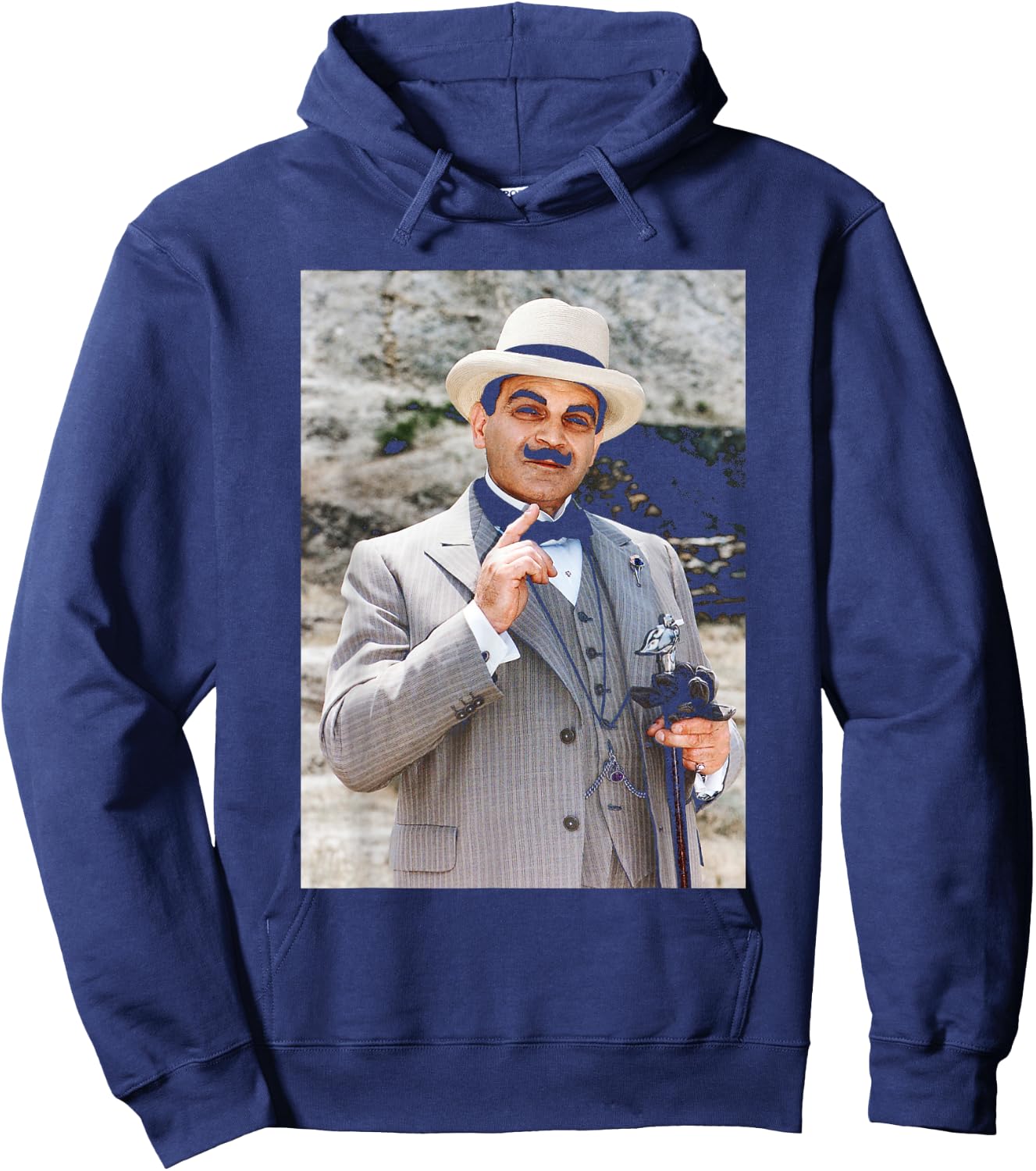 David Suchet Poirot Actor Agatha Christie 1993 Hoodie - Hoodie | Navy