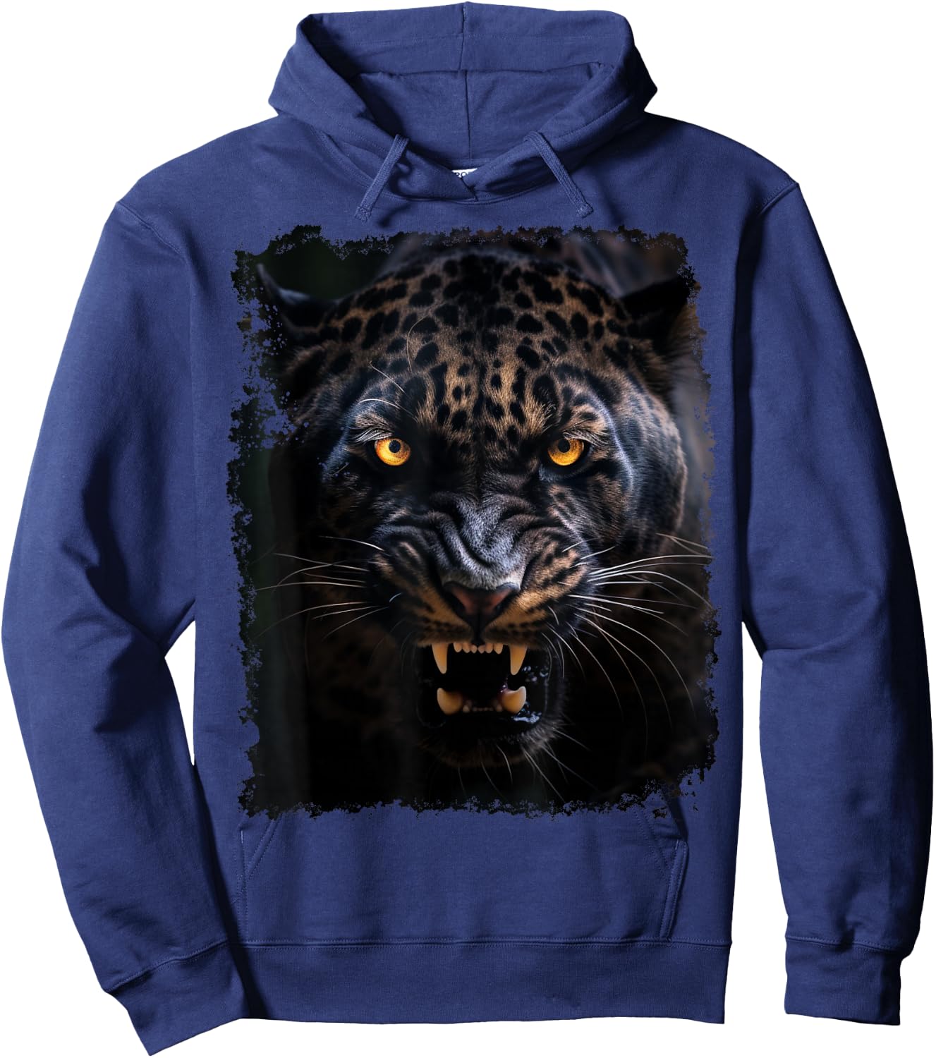 Pop Art Panther Black Hoodie - Hoodie | Navy