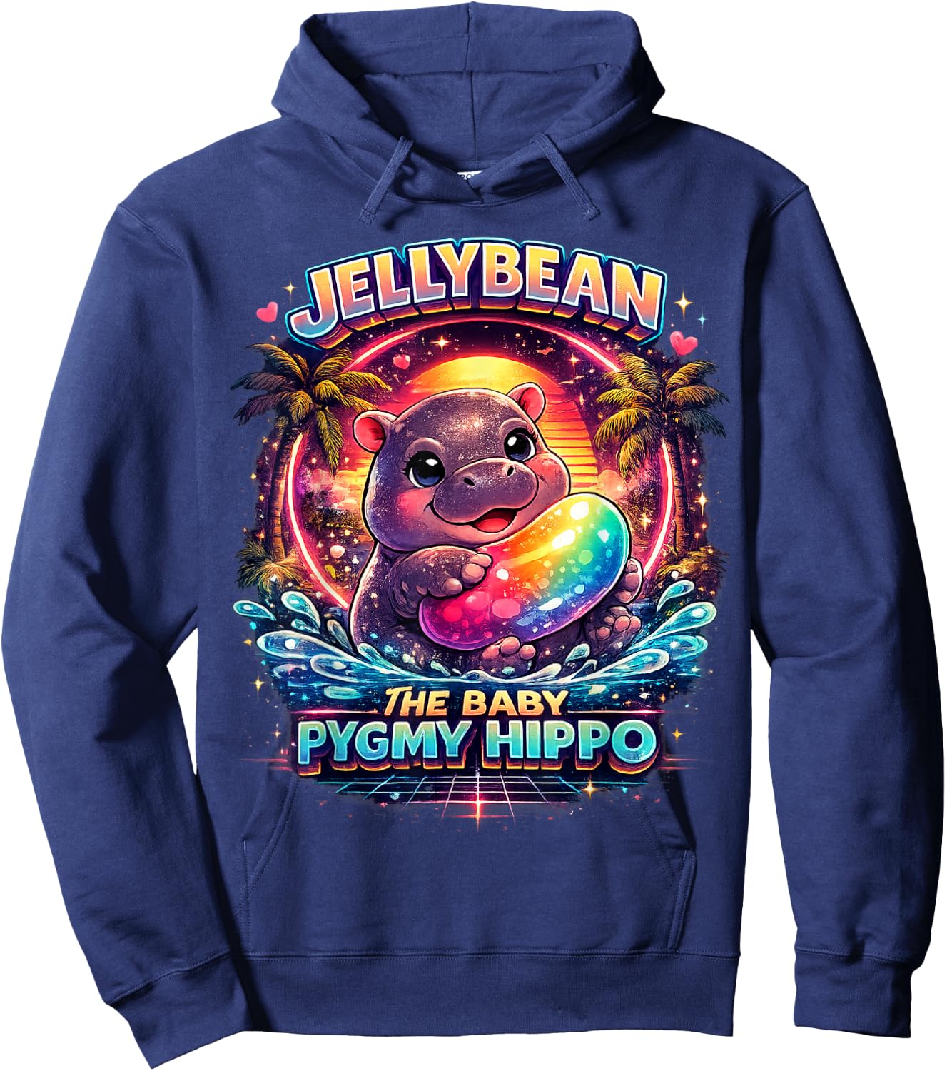 Jellybean Baby Pygmy Hippo Hoodie - Hoodie | Navy