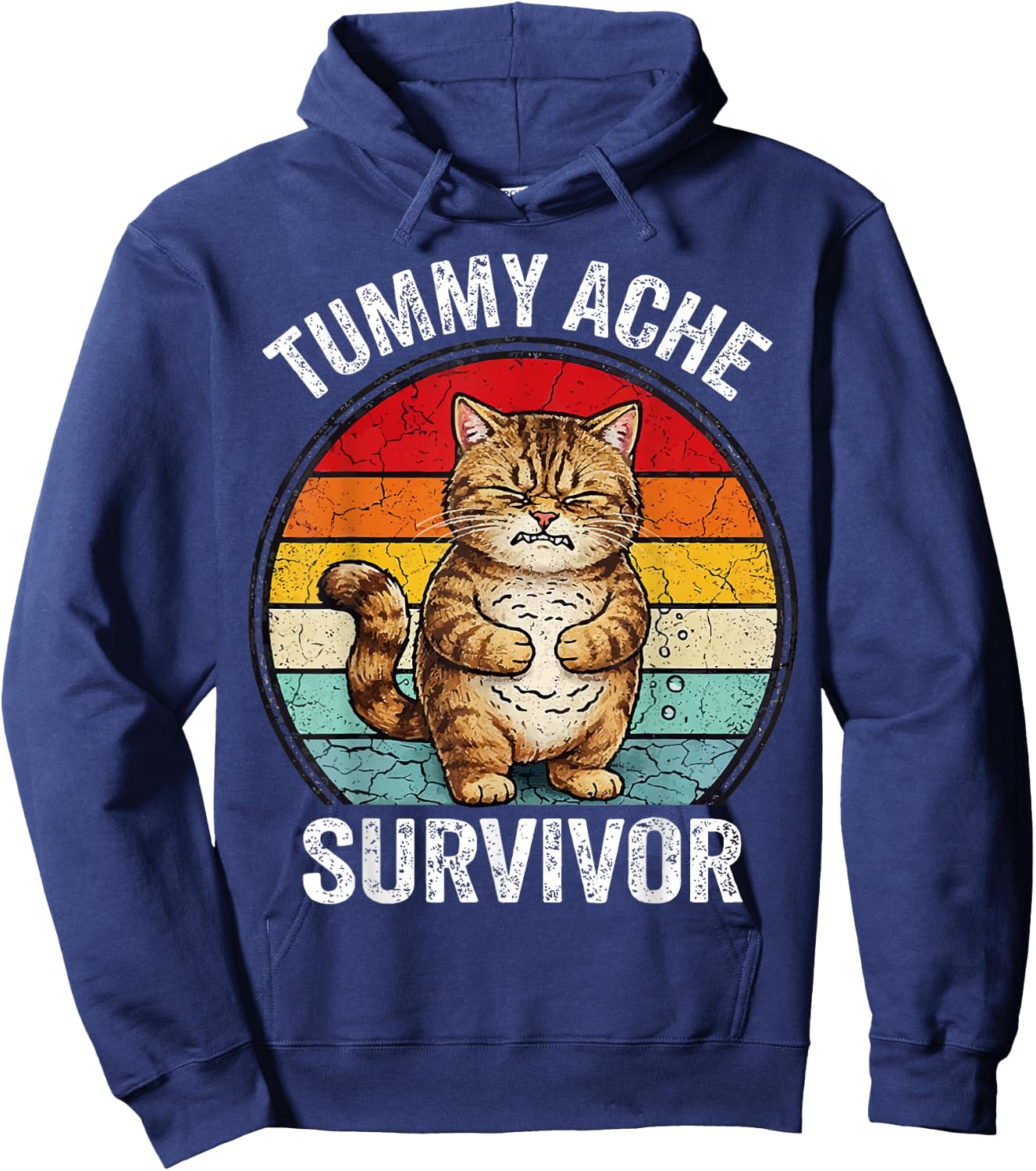 Tummy Ache Survivor Cat Hoodie - Hoodie | Navy