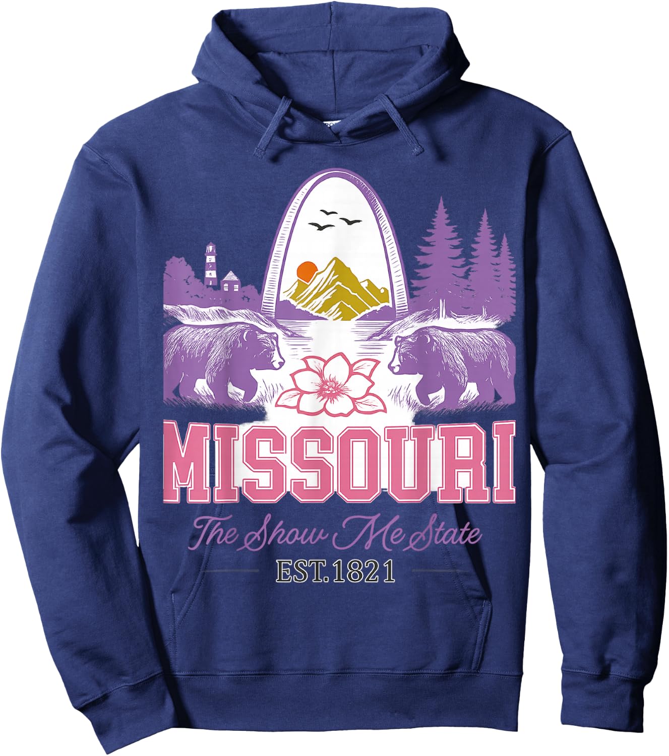 Missouri The Show-Me State Vintage Inspired Hoodie - Hoodie | Navy