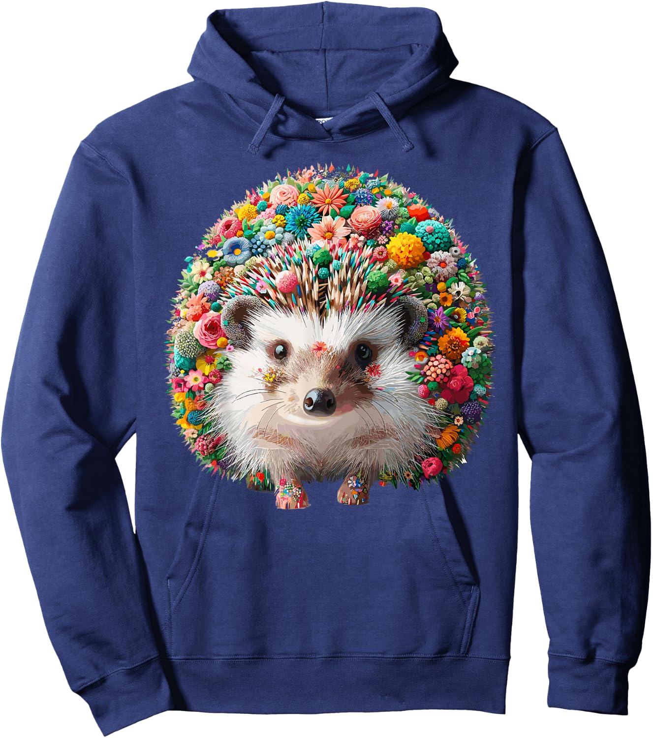 Floral Aesthetic Hedgehog Lover Stuff Hedgehog Hoodie - Hoodie | Navy