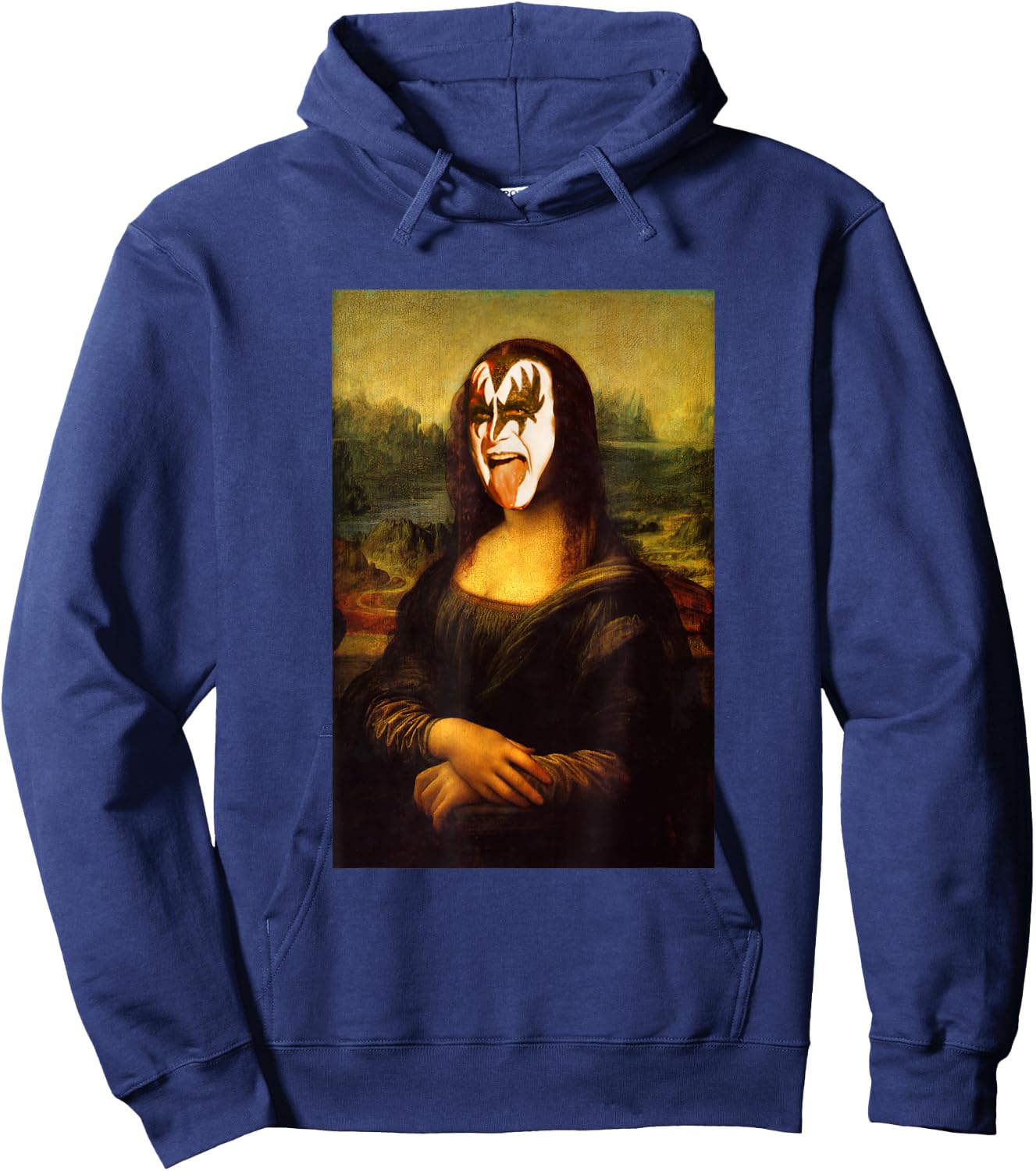 Mona Tongue Lisa Rockn roll Heavy Metal Rock Hoodie - Hoodie | Navy