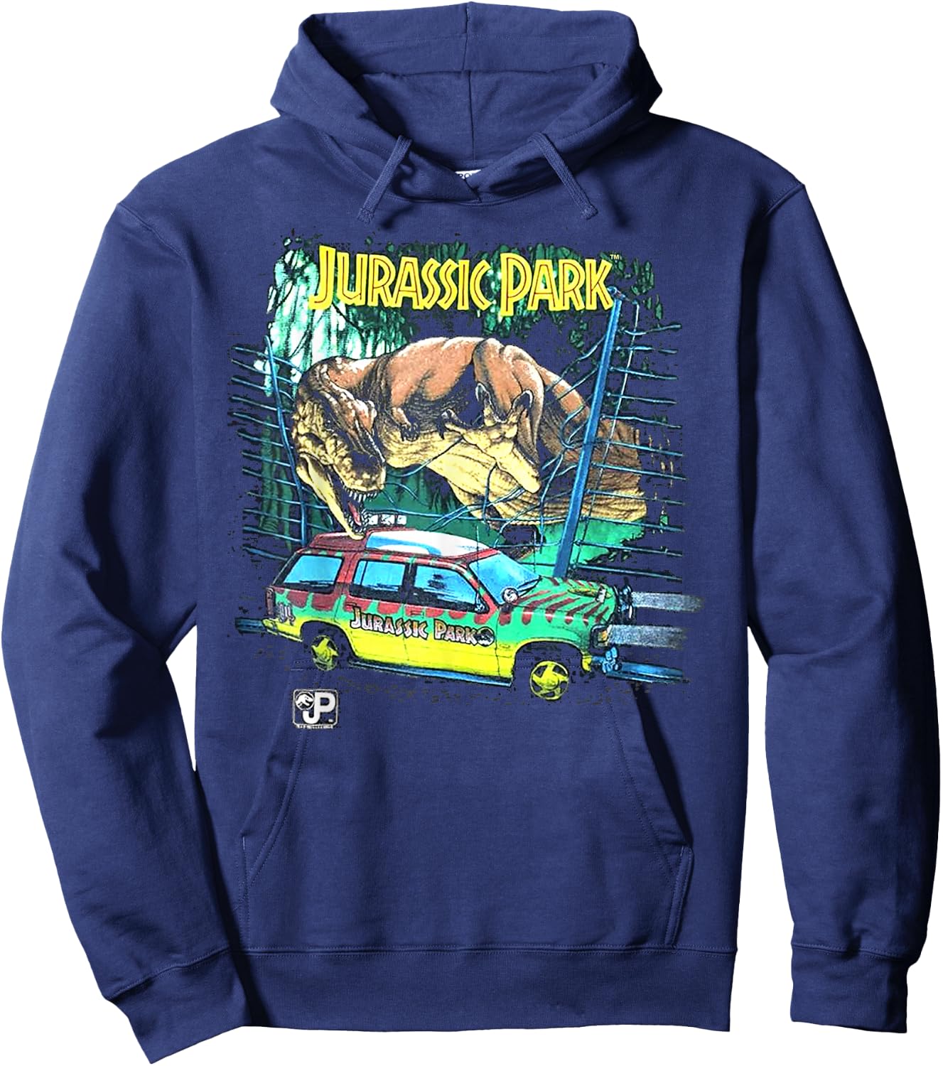 Jurassic Park Vintage Safari Drive Scene Hoodie - Hoodie | Navy