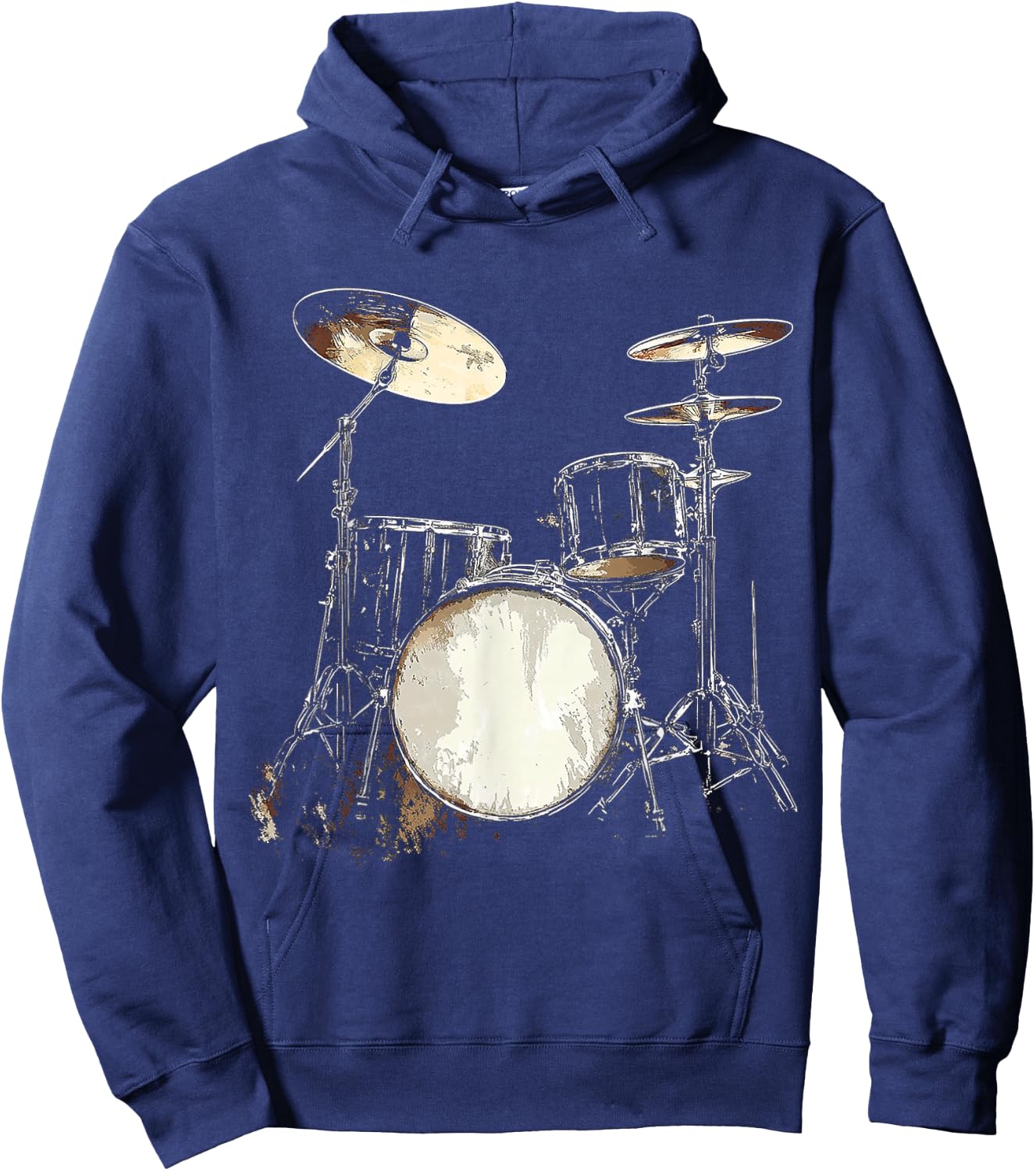 Drumset Music Instrument Motif Art Drumset Hoodie - Hoodie | Navy