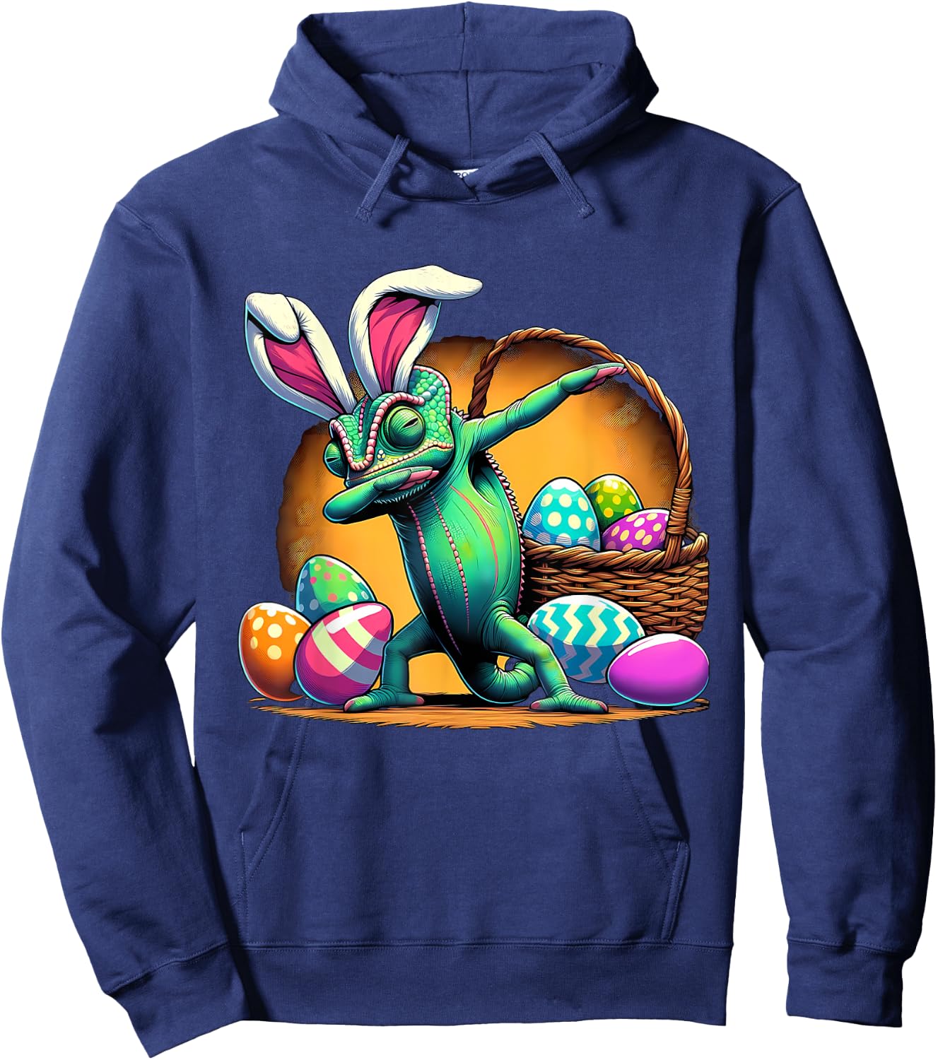 Dabbing Easter Bunny Chameleon Hoodie - Hoodie | Navy