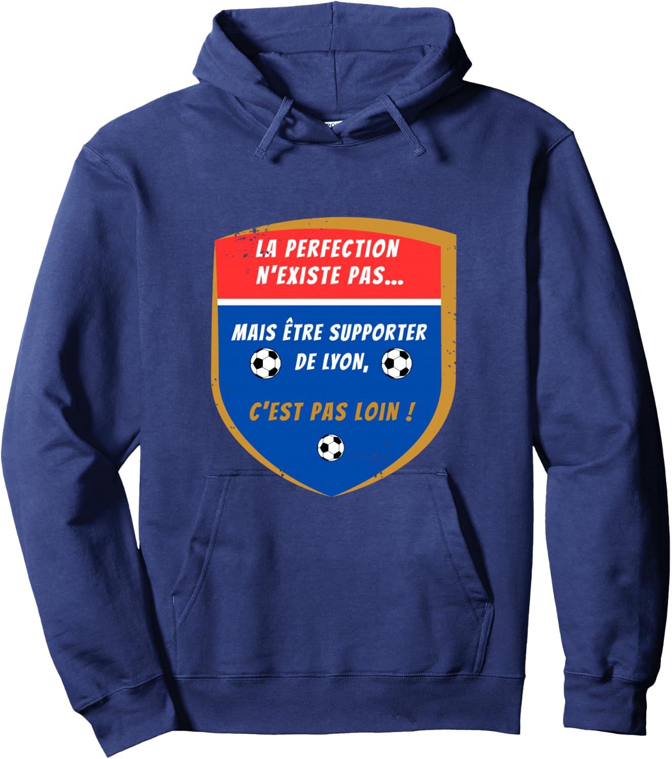 Lyon Football Supporter Gift, Black, S Hoodie - Hoodie | Navy