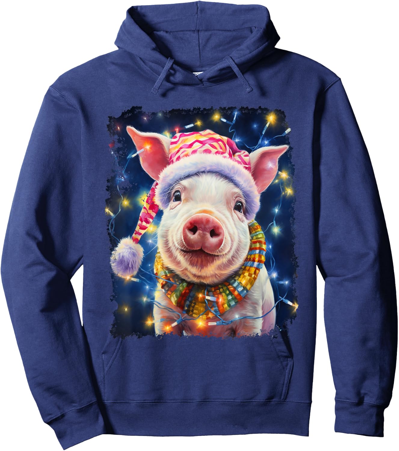 Christmas Pig Hoodie - Hoodie | Navy