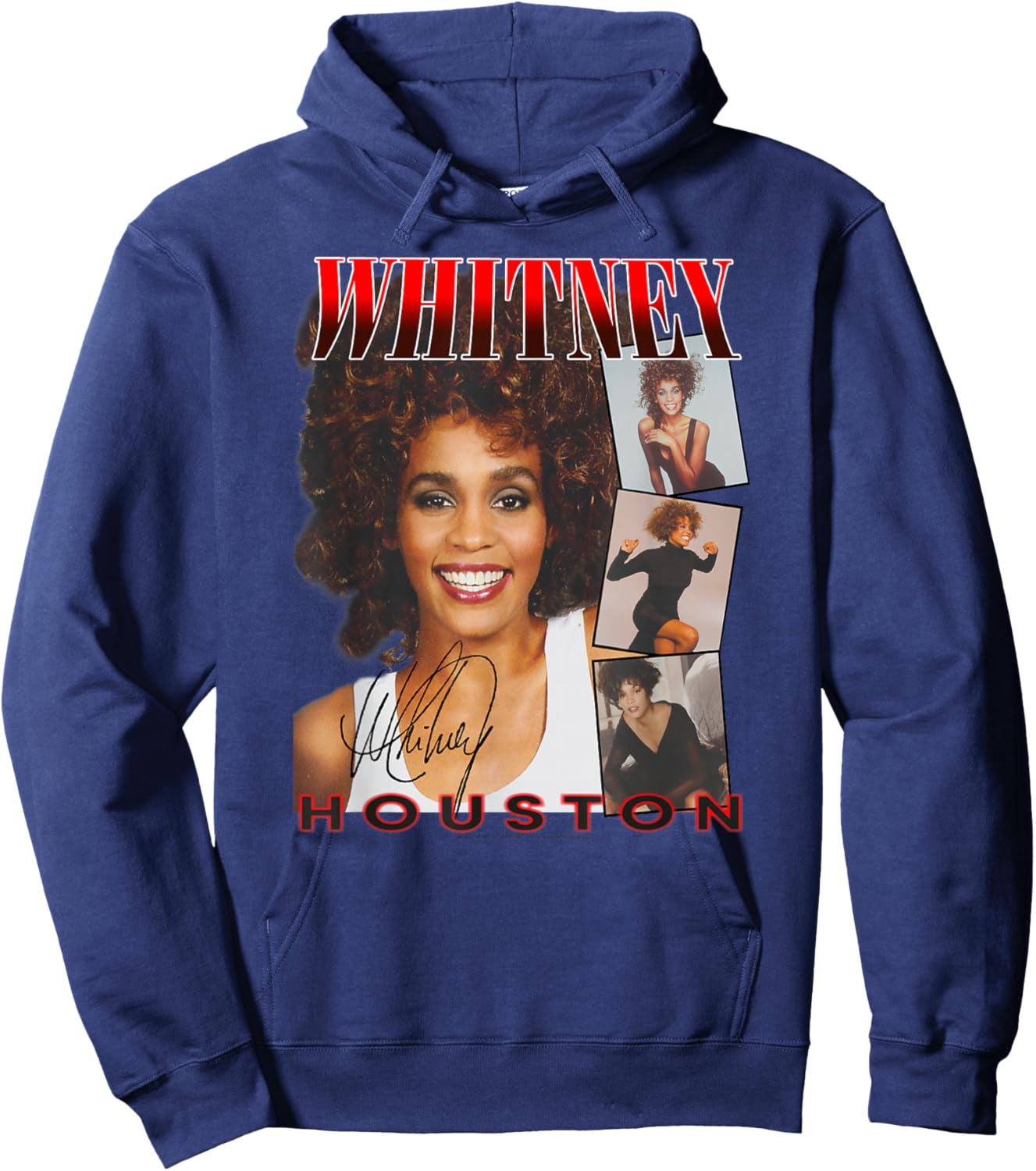 Whitney Houston Face Photos Hoodie - Hoodie | Navy
