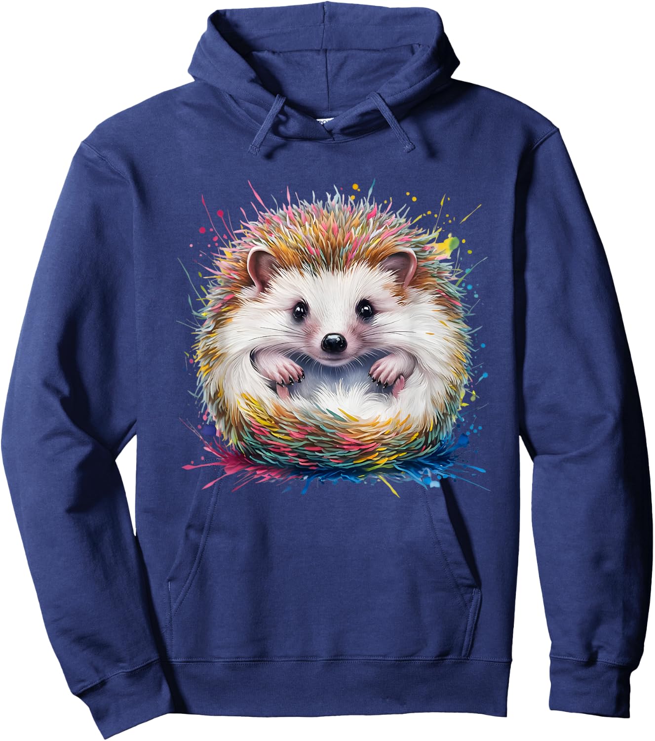 Hedgehog Men Woman Colorful Watercolor Hedgehog Hoodie - Hoodie | Navy