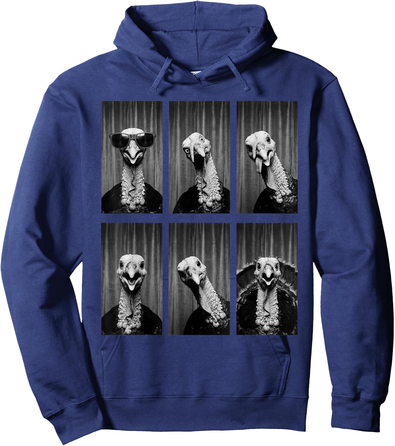Turkey Photobooth Bird Funny Animal Portrait Hoodie - Hoodie | Navy