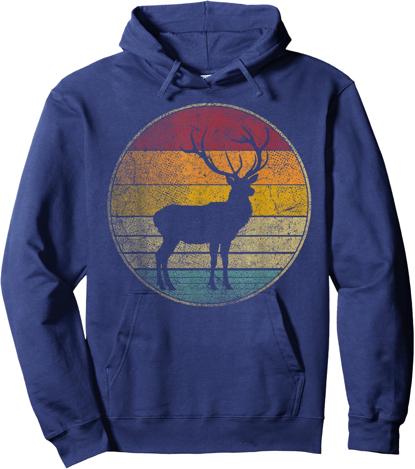 Elk - Vintage Love Women Men Funny Retro Hoodie - Hoodie | Navy