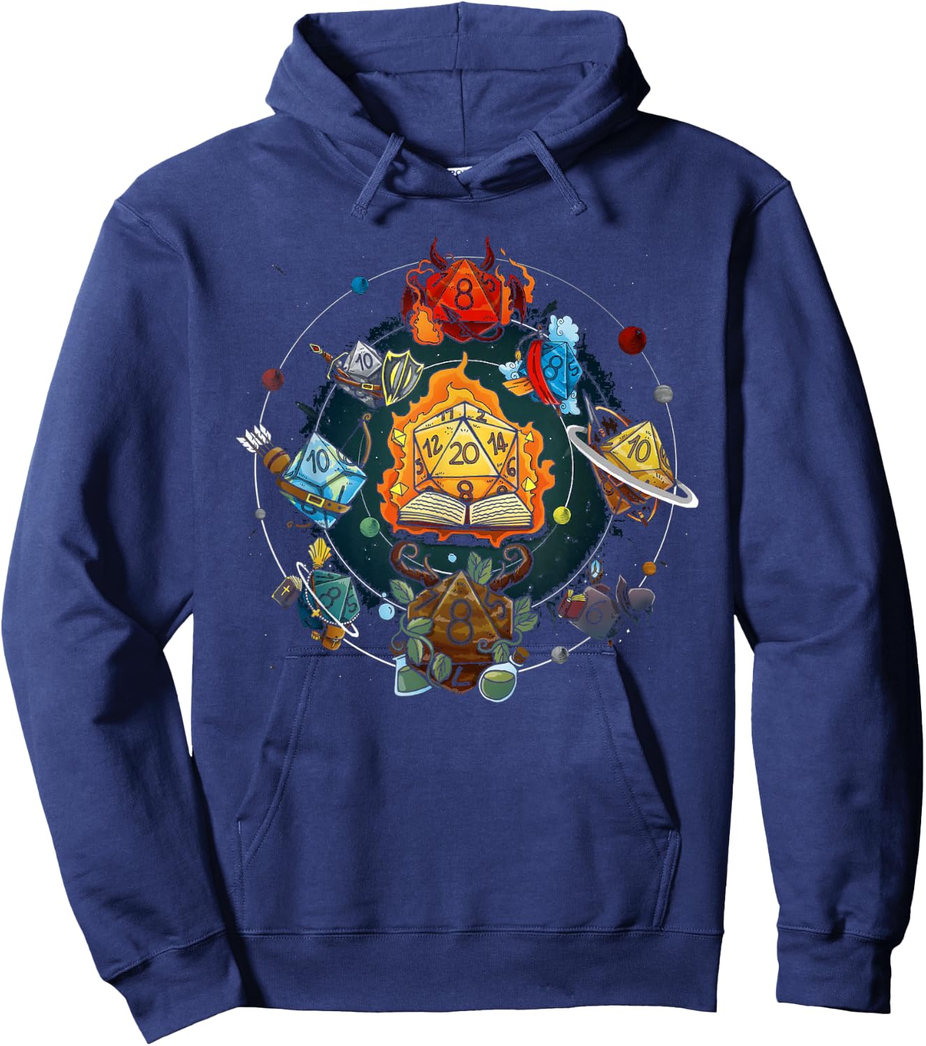 Funny Dice Role Playing Game 20 Pages , black Hoodie - Hoodie | Navy