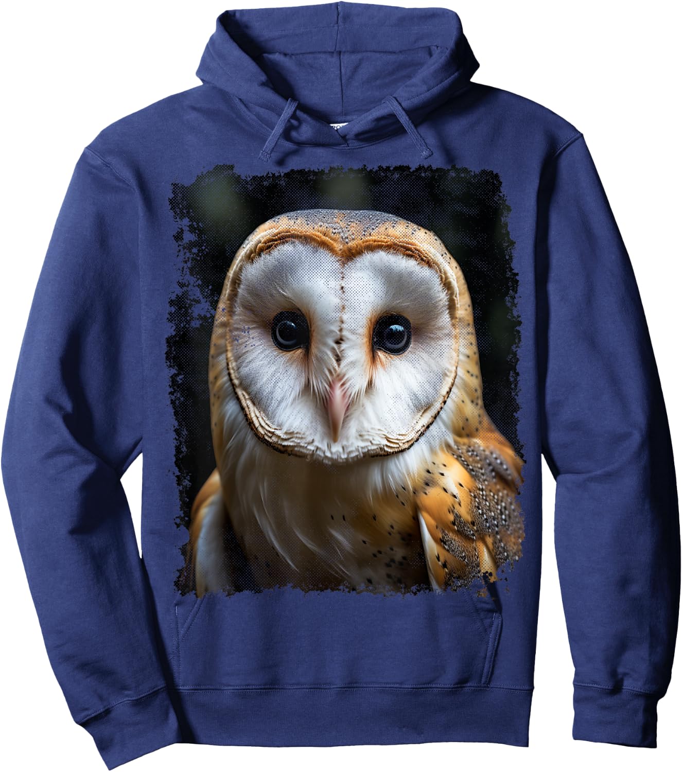 Vintage Barn Owl Animal Graphic Hoodie - Hoodie | Navy