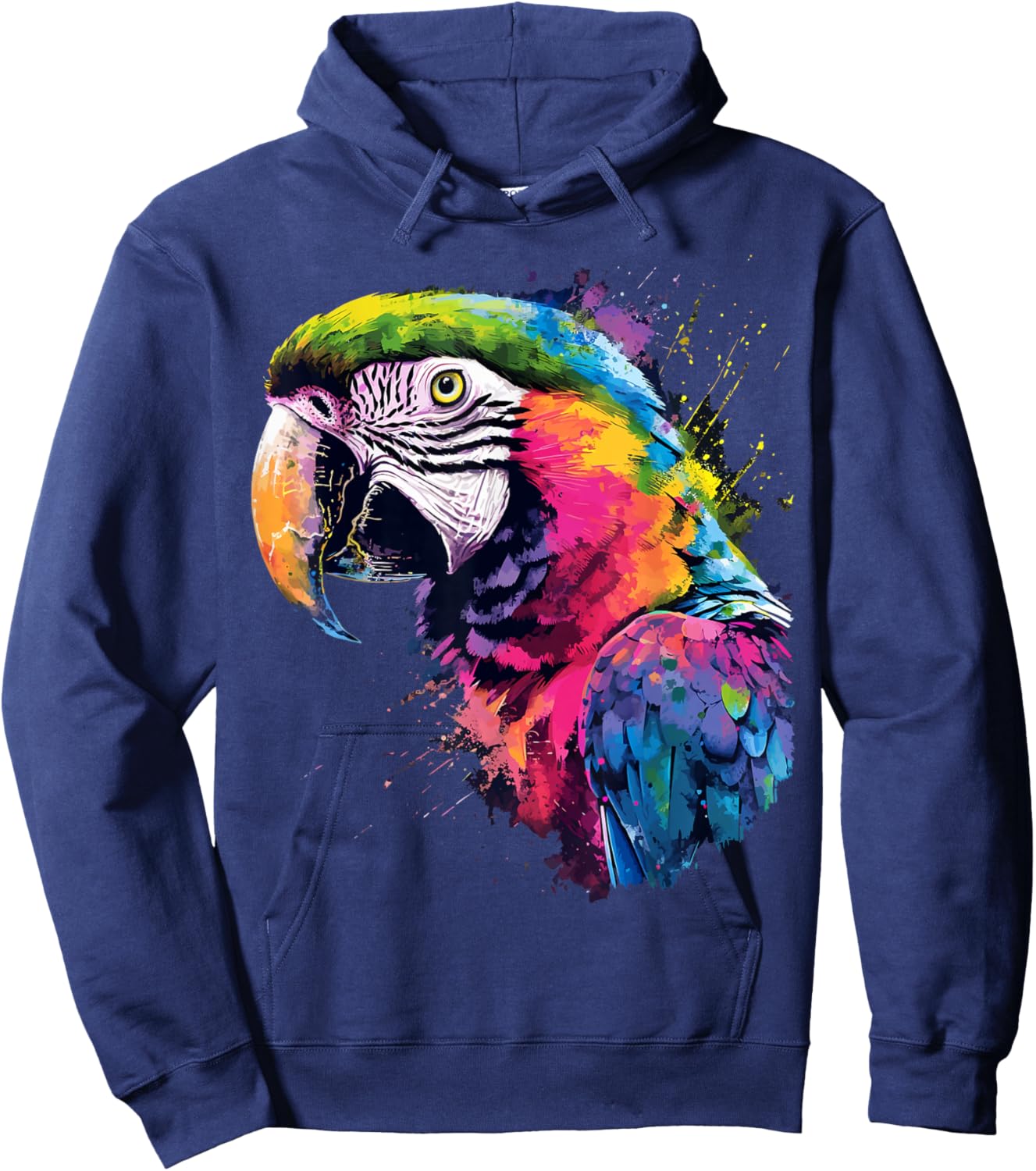 Colourful Parrot Watercolor , black Hoodie - Hoodie | Navy