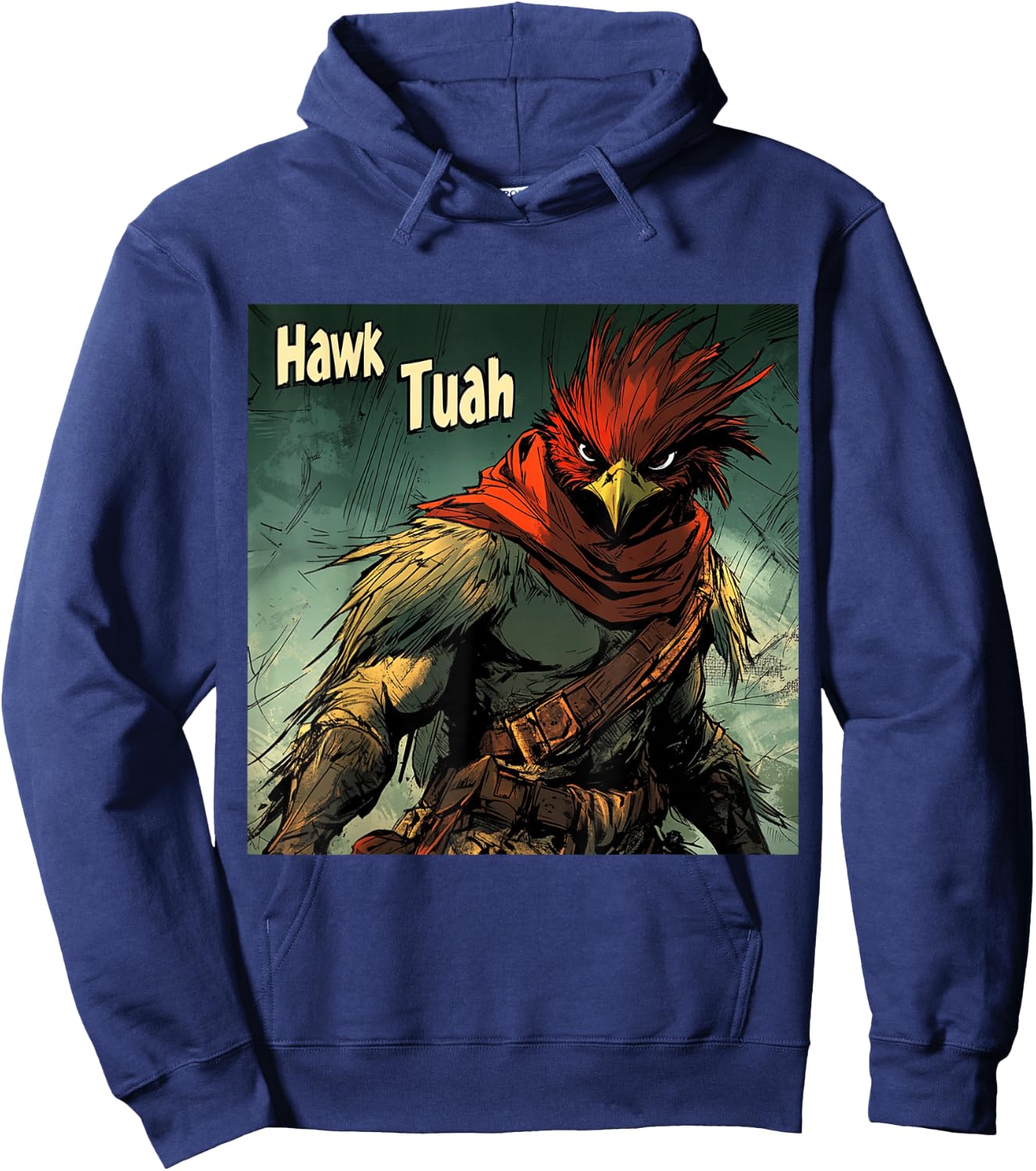 Hawk Tuah Action Super Hero Parody Hoodie - Hoodie | Navy