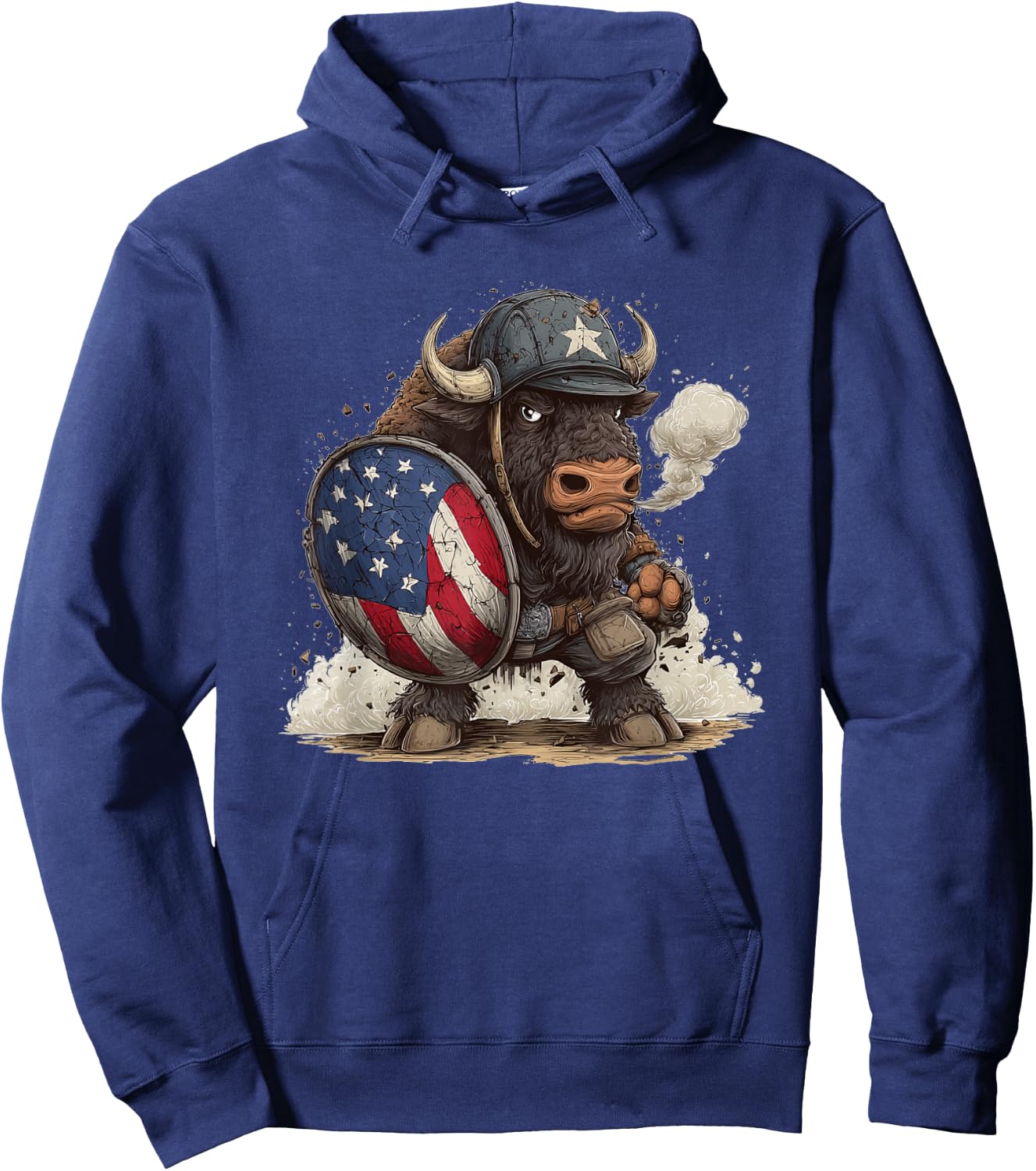 Bouclier USA Bison Soldat pour Homme et Femme Hoodie - Hoodie | Navy