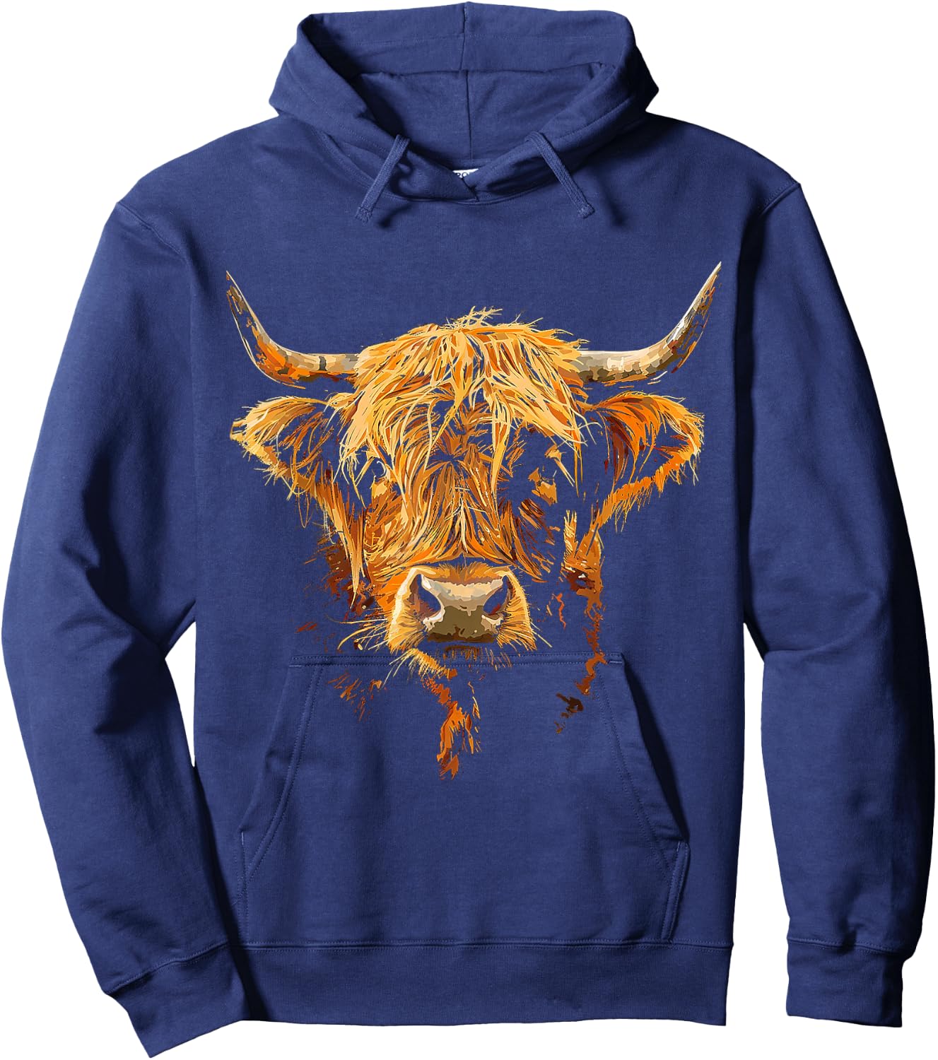Highland Cow Animal Motif Art Highland Cow Hoodie - Hoodie | Navy