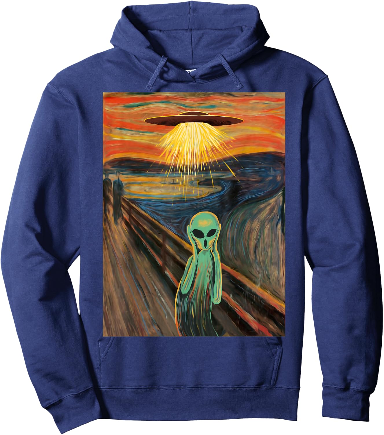 Alien Scream Painting Hoodie - Hoodie | Navy