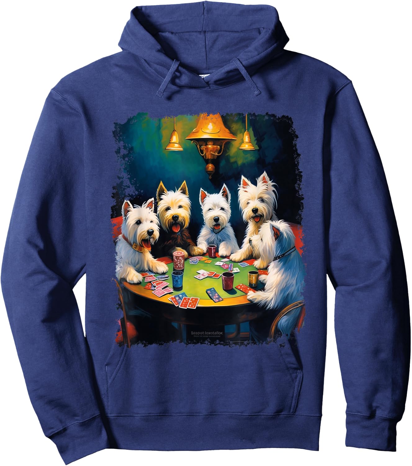 Westie Dog West Highland White Terrier Gambling Hoodie - Hoodie | Navy